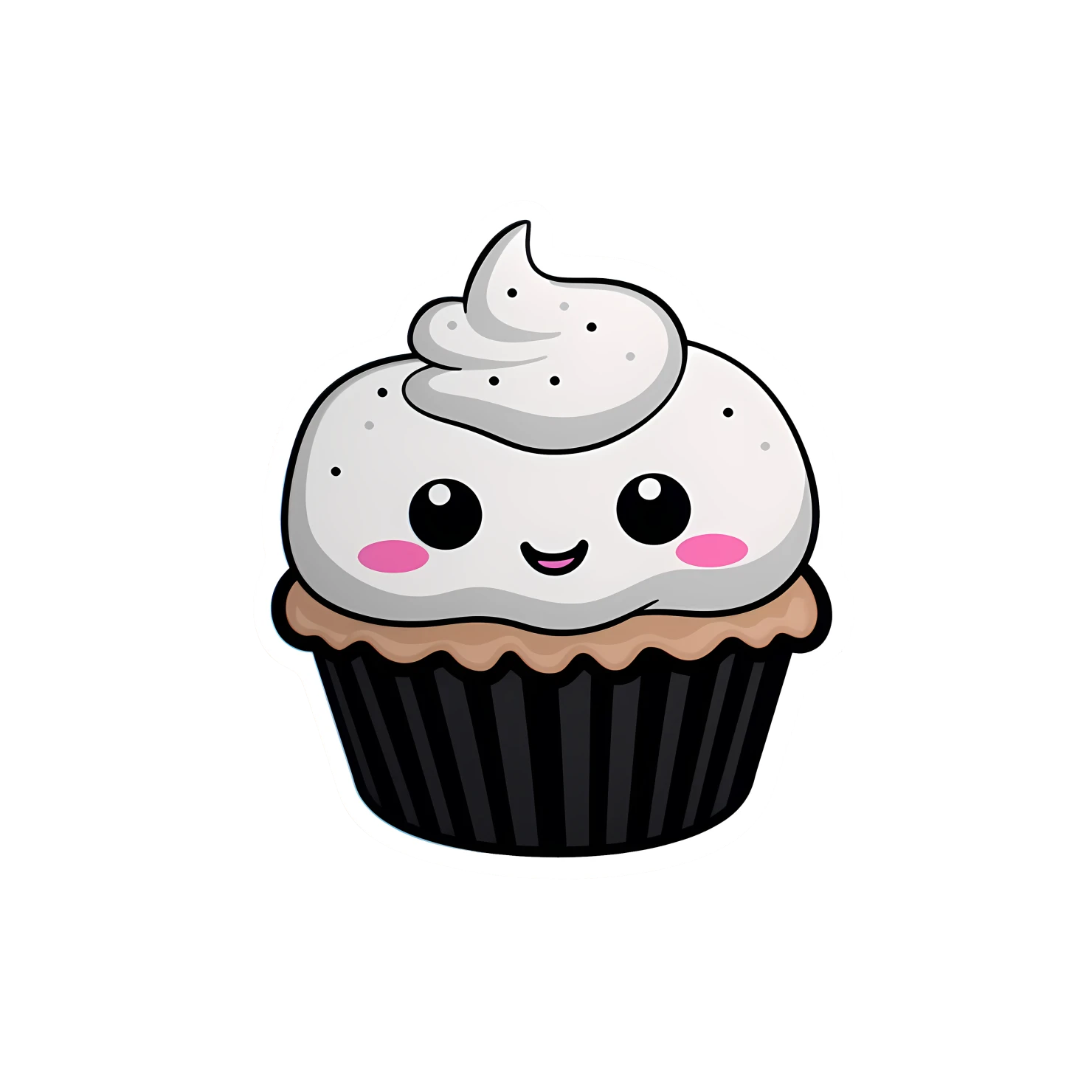 Kawaii cupcake sticker isolated on transparent background #24561