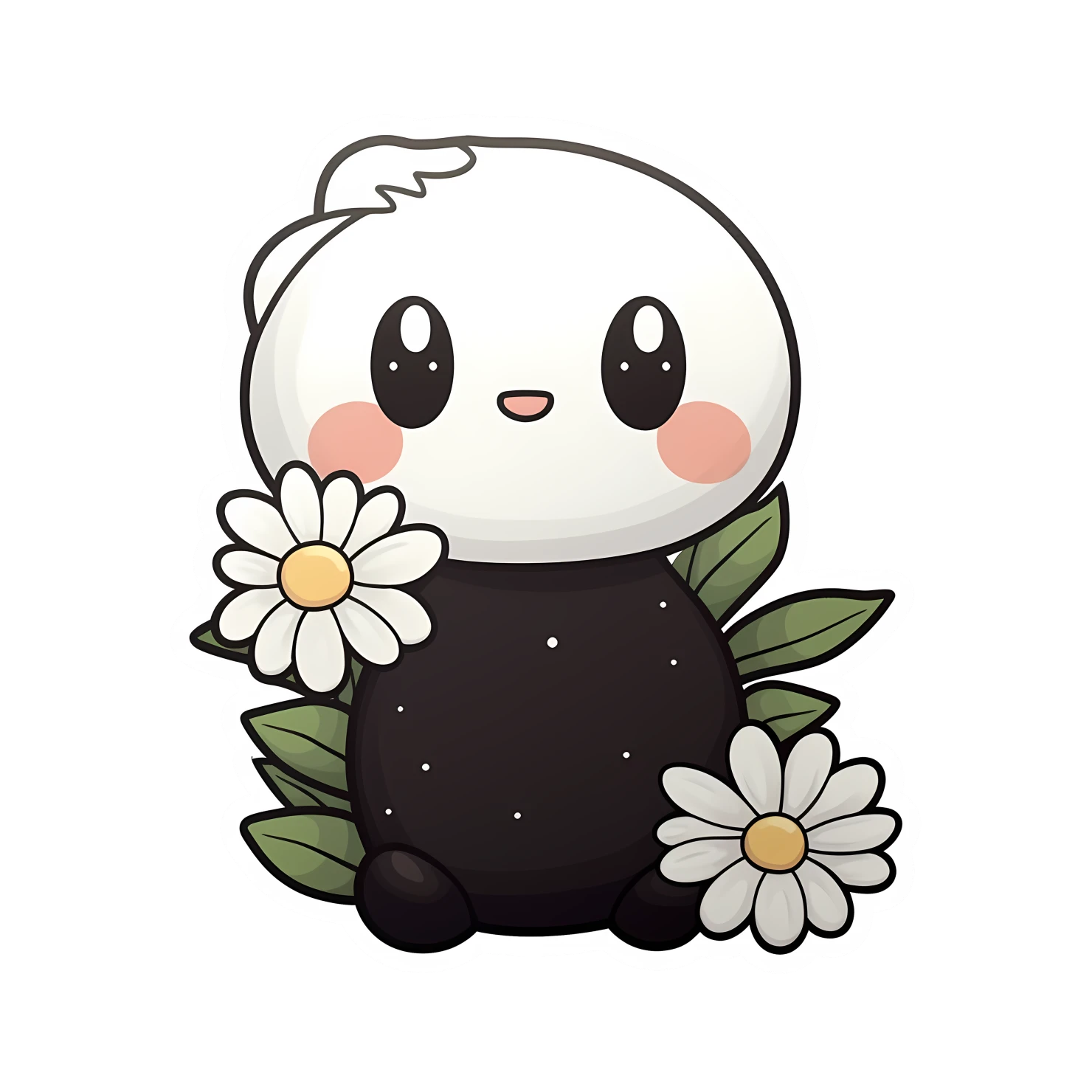 Kawaii daisy sticker isolated on transparent background #24566