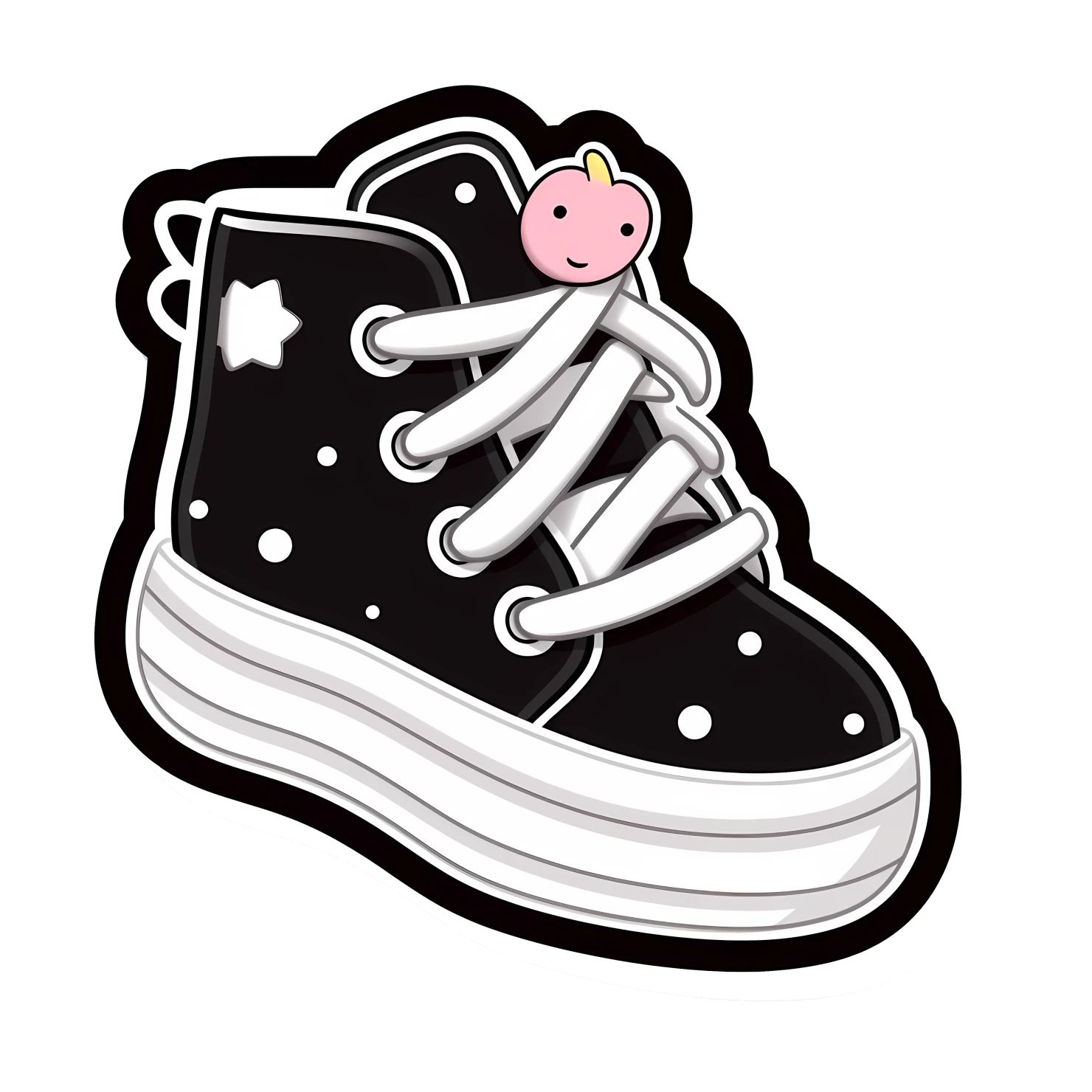 Kawaii dancing shoes sticker isolated on transparent background #24586
