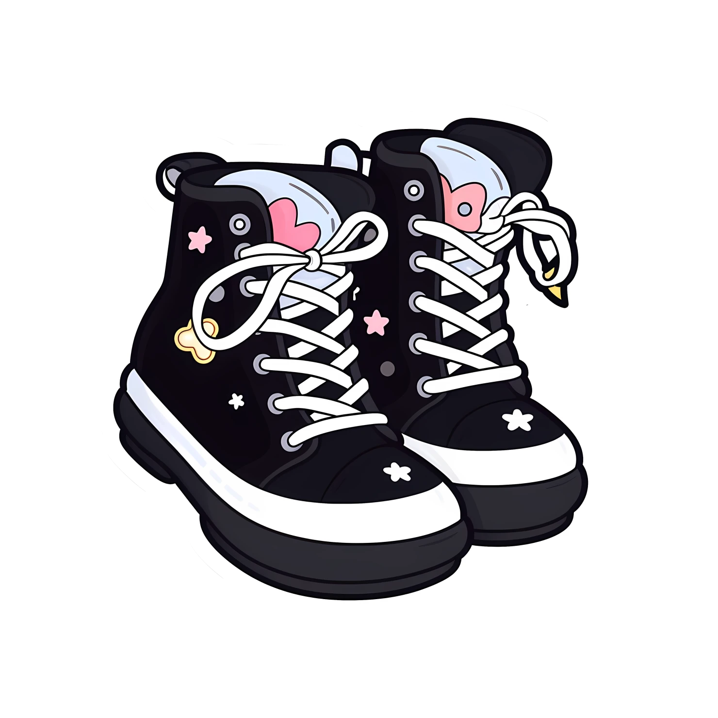 Kawaii dancing shoes sticker isolated on transparent background #24589