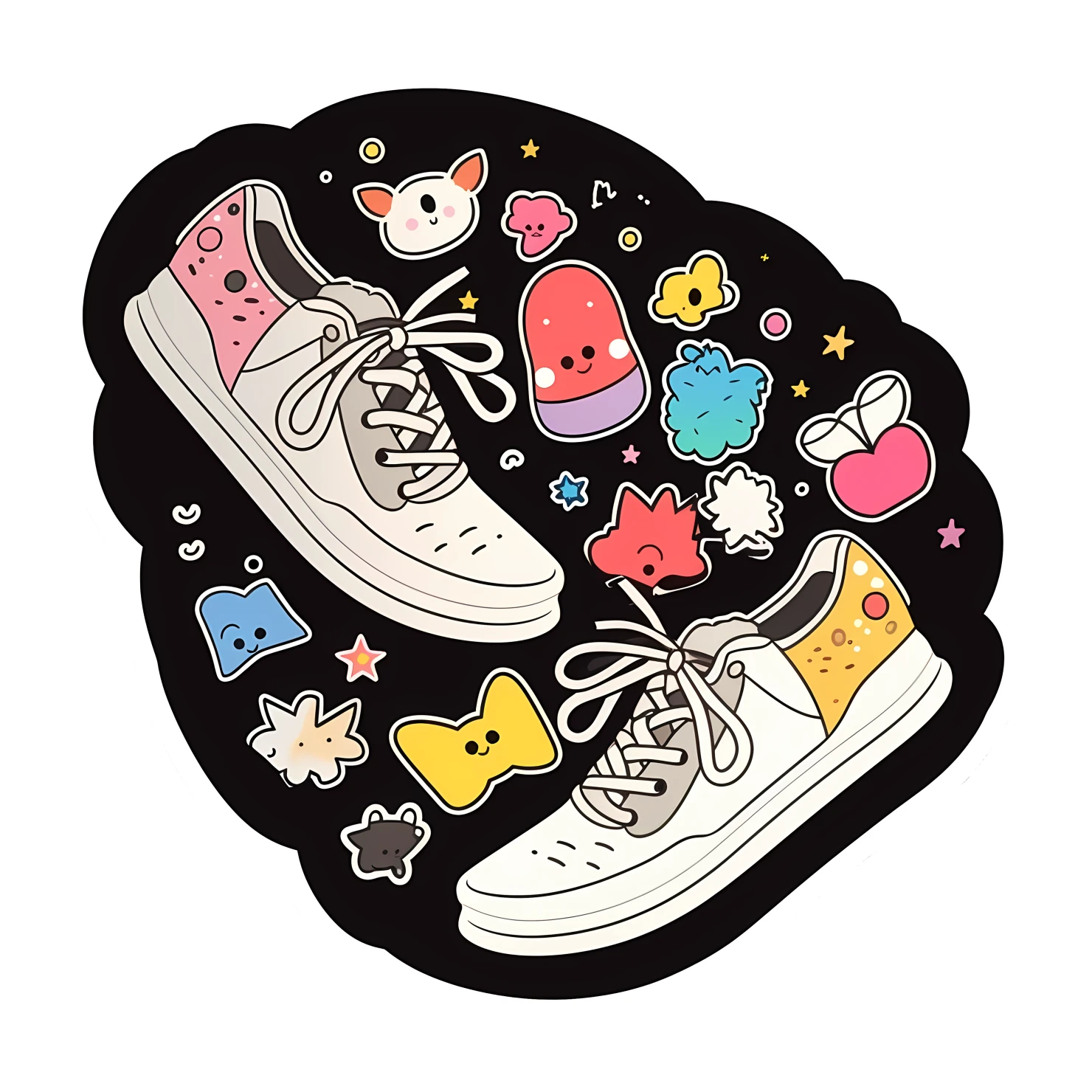 Kawaii dancing shoes sticker isolated on transparent background #24591