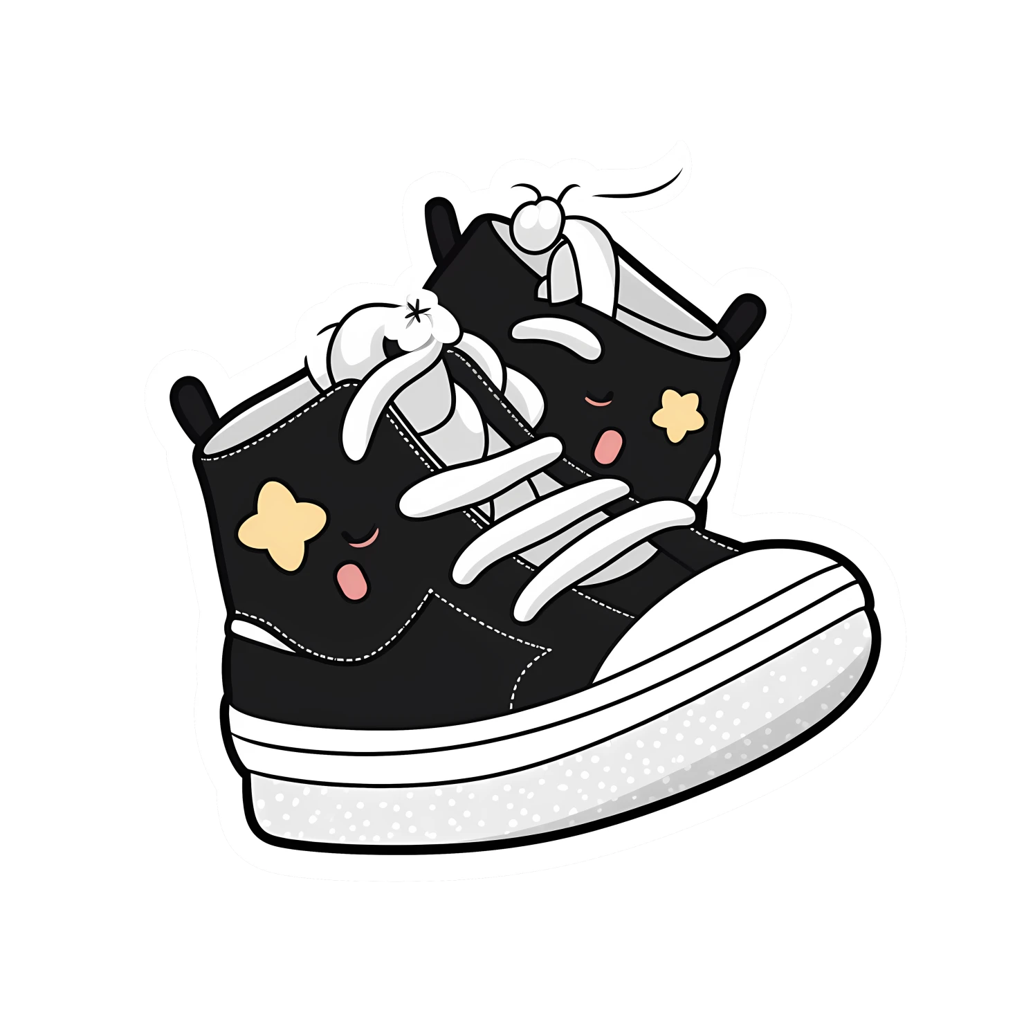 Kawaii dancing shoes sticker isolated on transparent background #24594