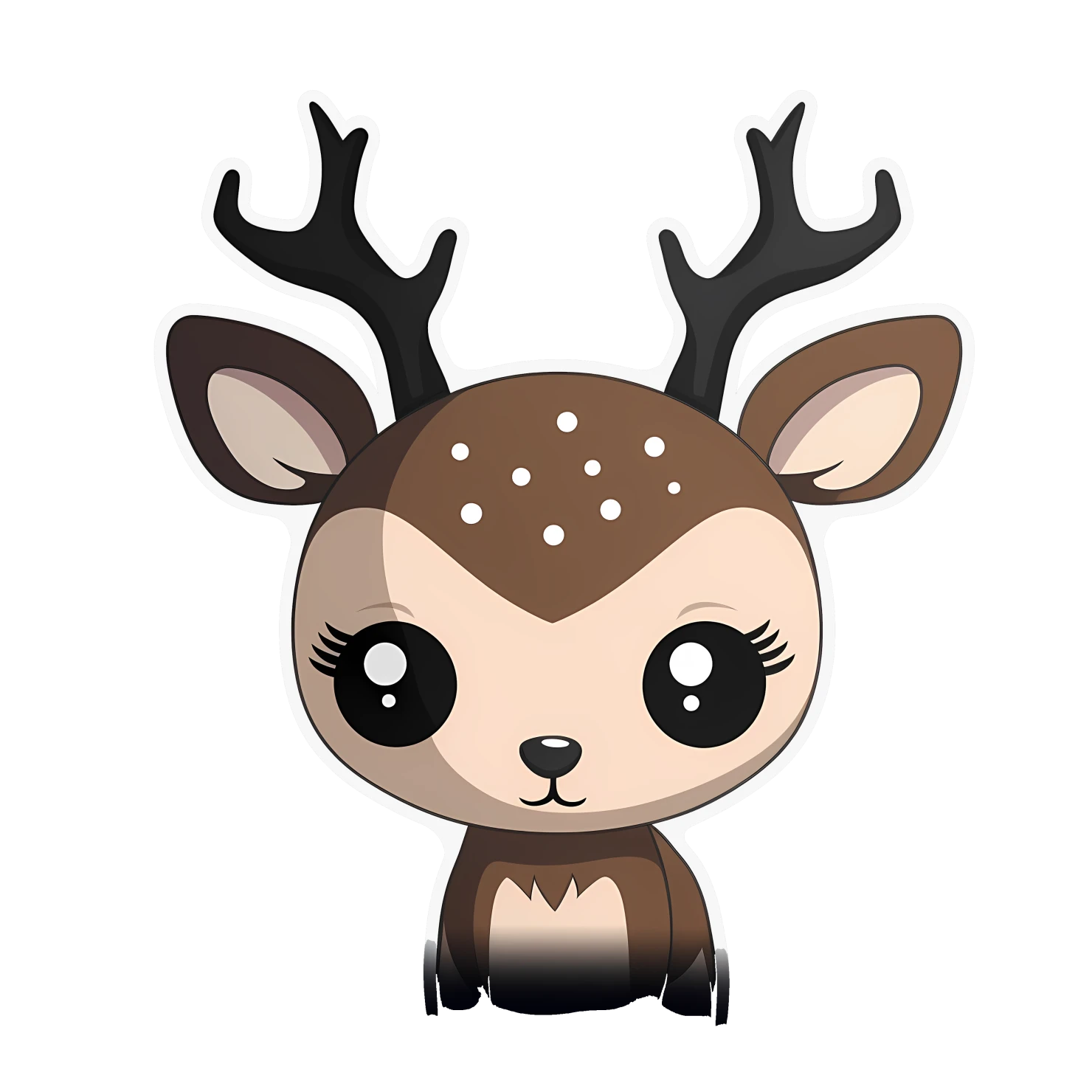 Kawaii deer sticker isolated on transparent background #24603