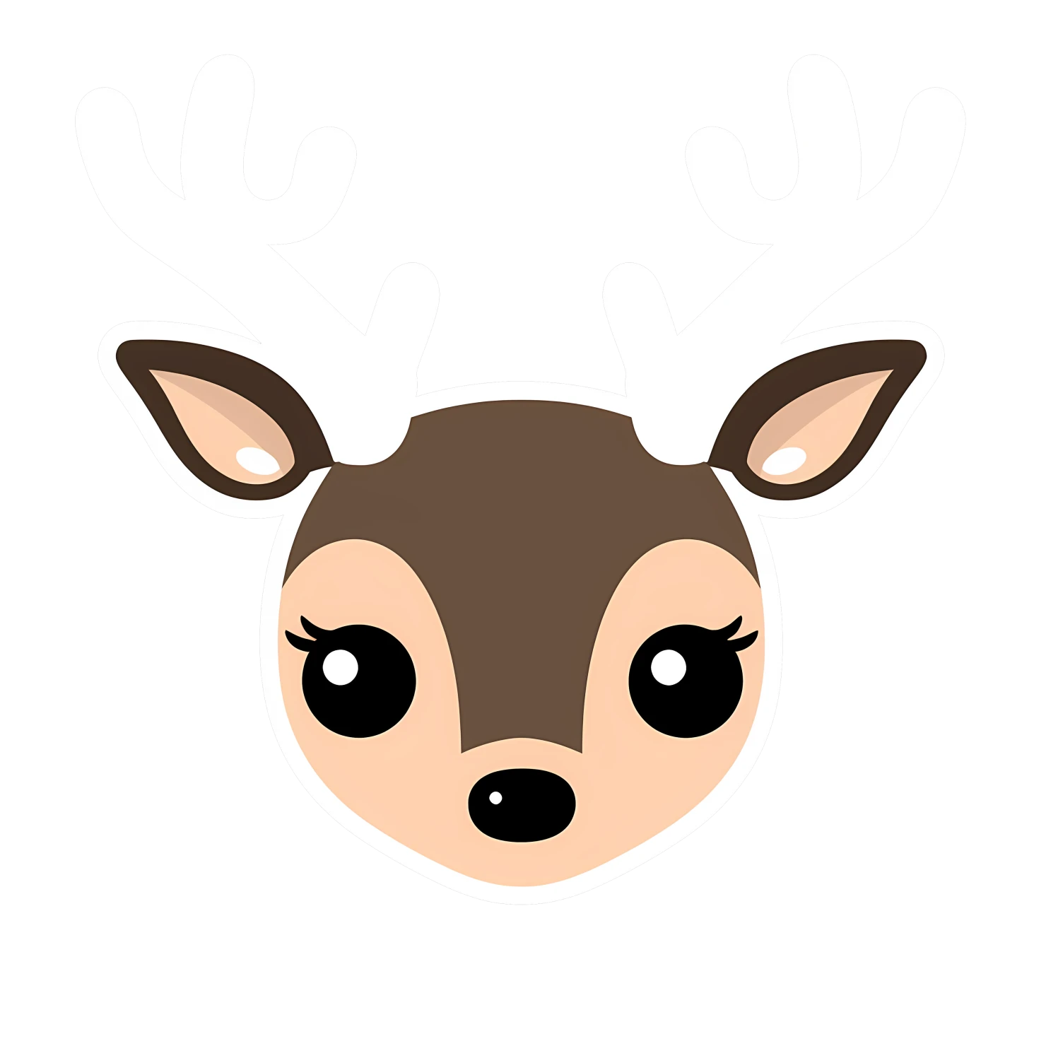 Kawaii deer sticker isolated on transparent background #24606