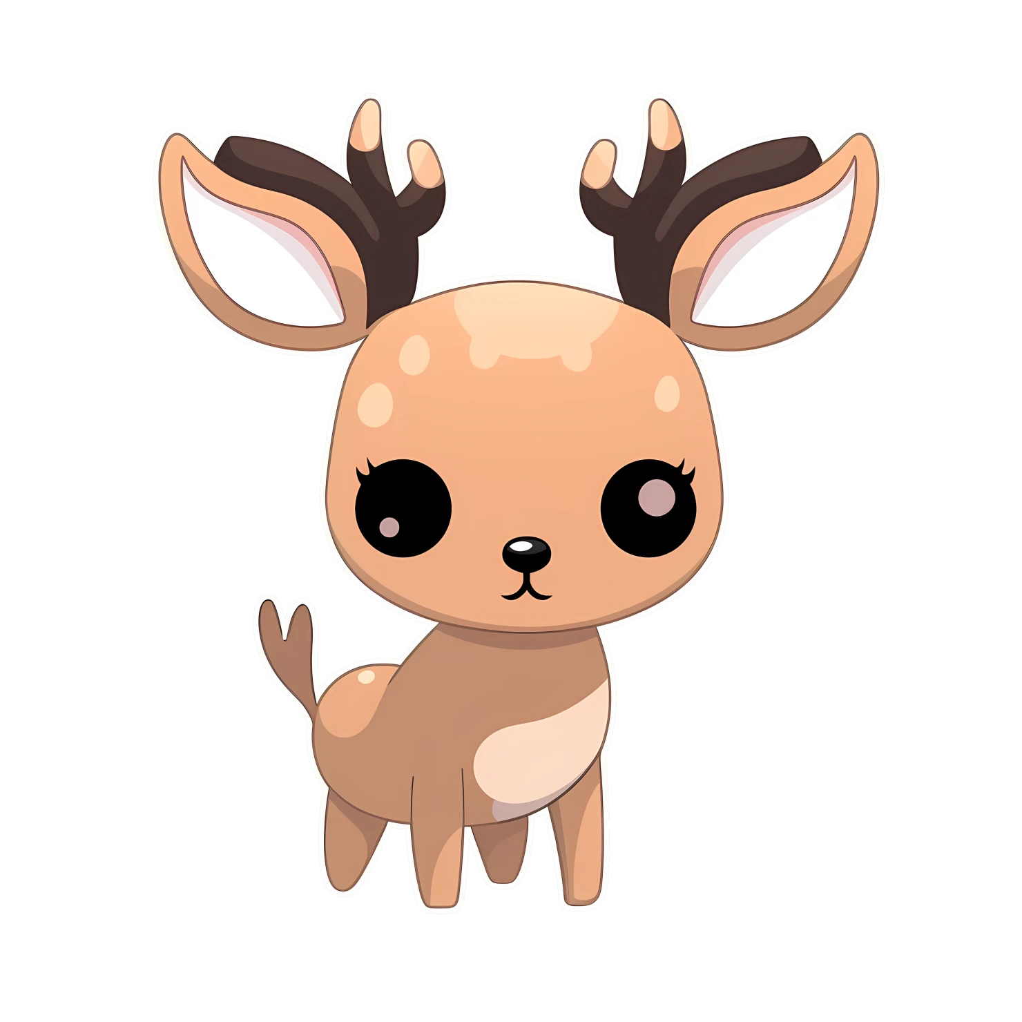 Kawaii deer sticker isolated on transparent background #24608