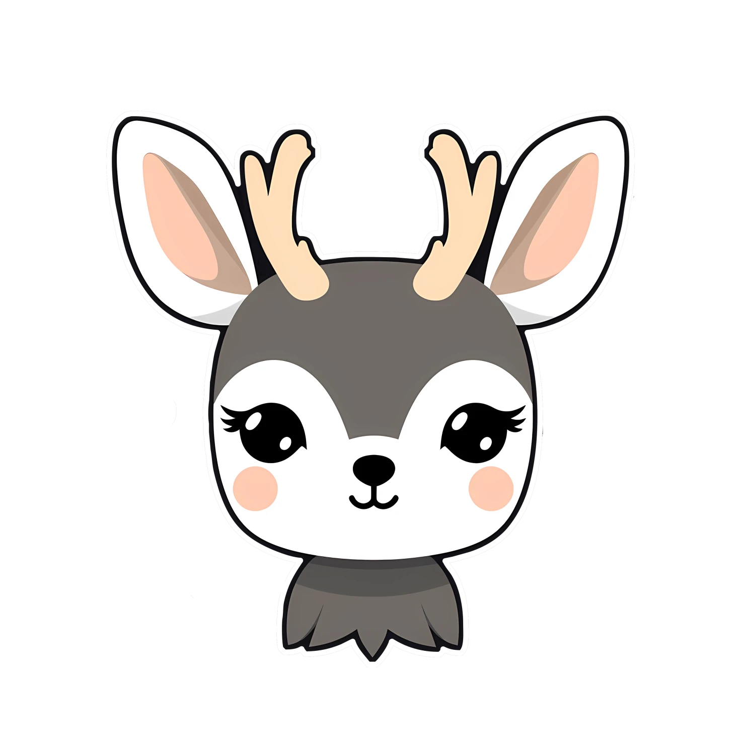 Kawaii deer sticker isolated on transparent background #24609
