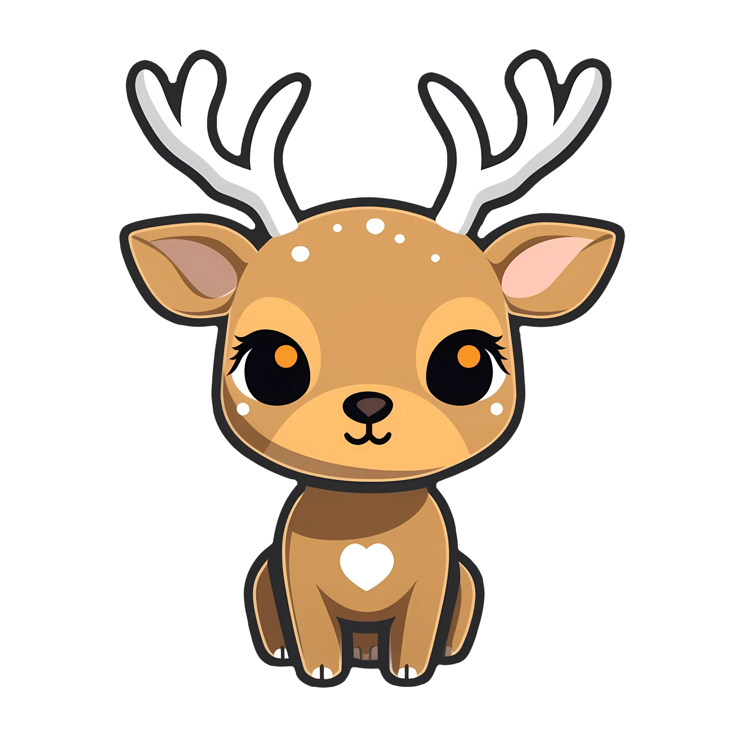 Kawaii deer sticker isolated on transparent background #24612