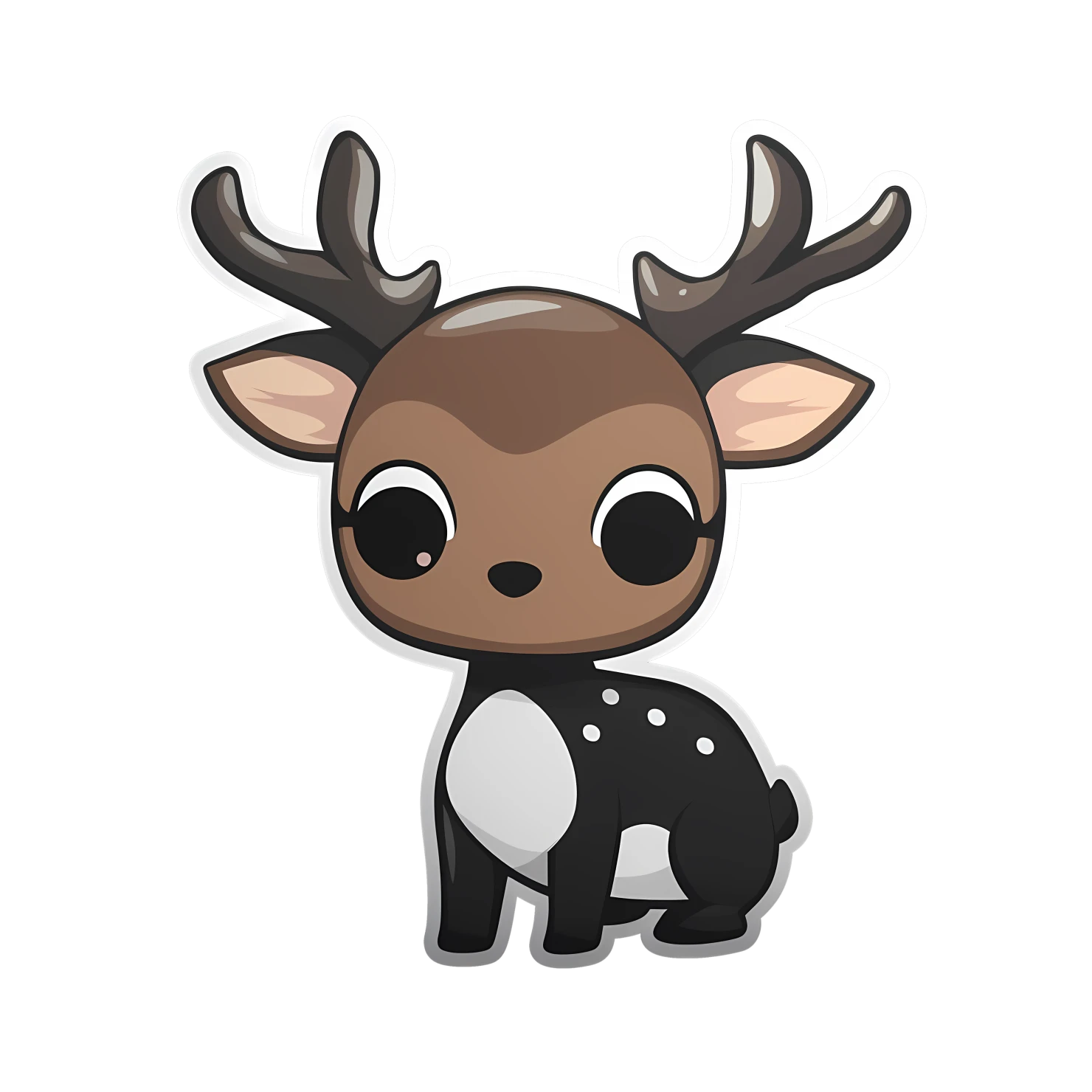 Kawaii deer sticker isolated on transparent background #24615