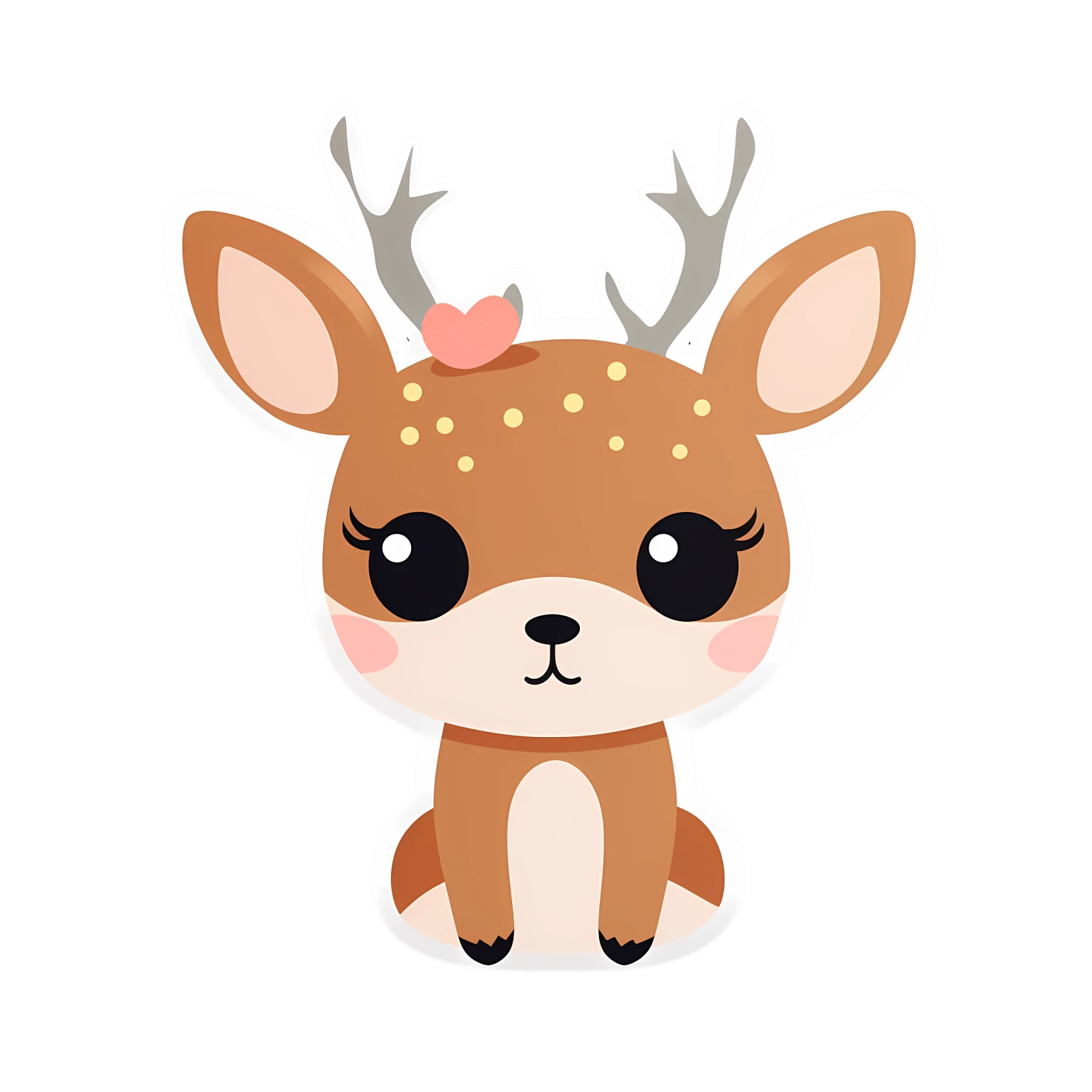 Kawaii deer sticker isolated on transparent background #24618