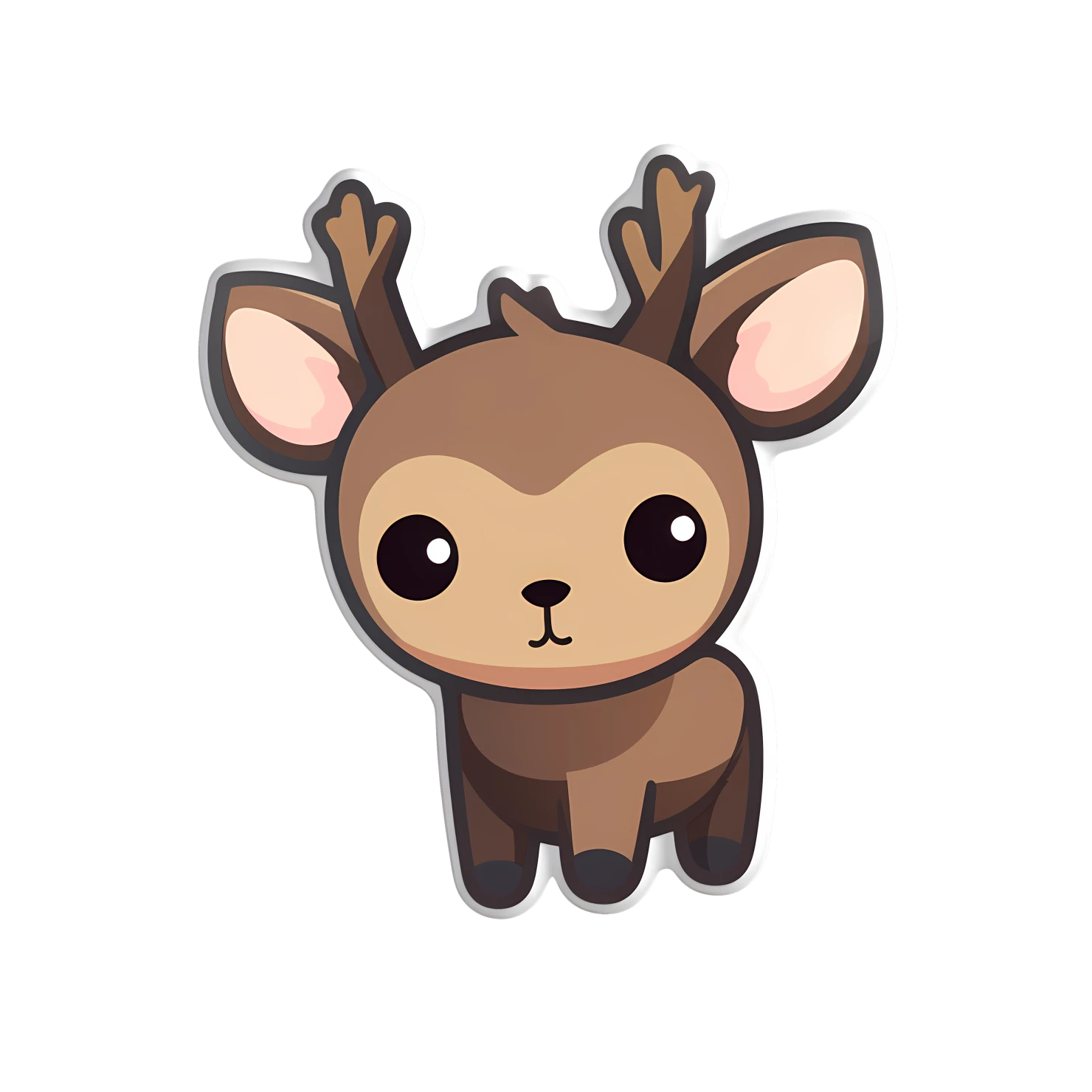 Kawaii deer sticker isolated on transparent background #24619