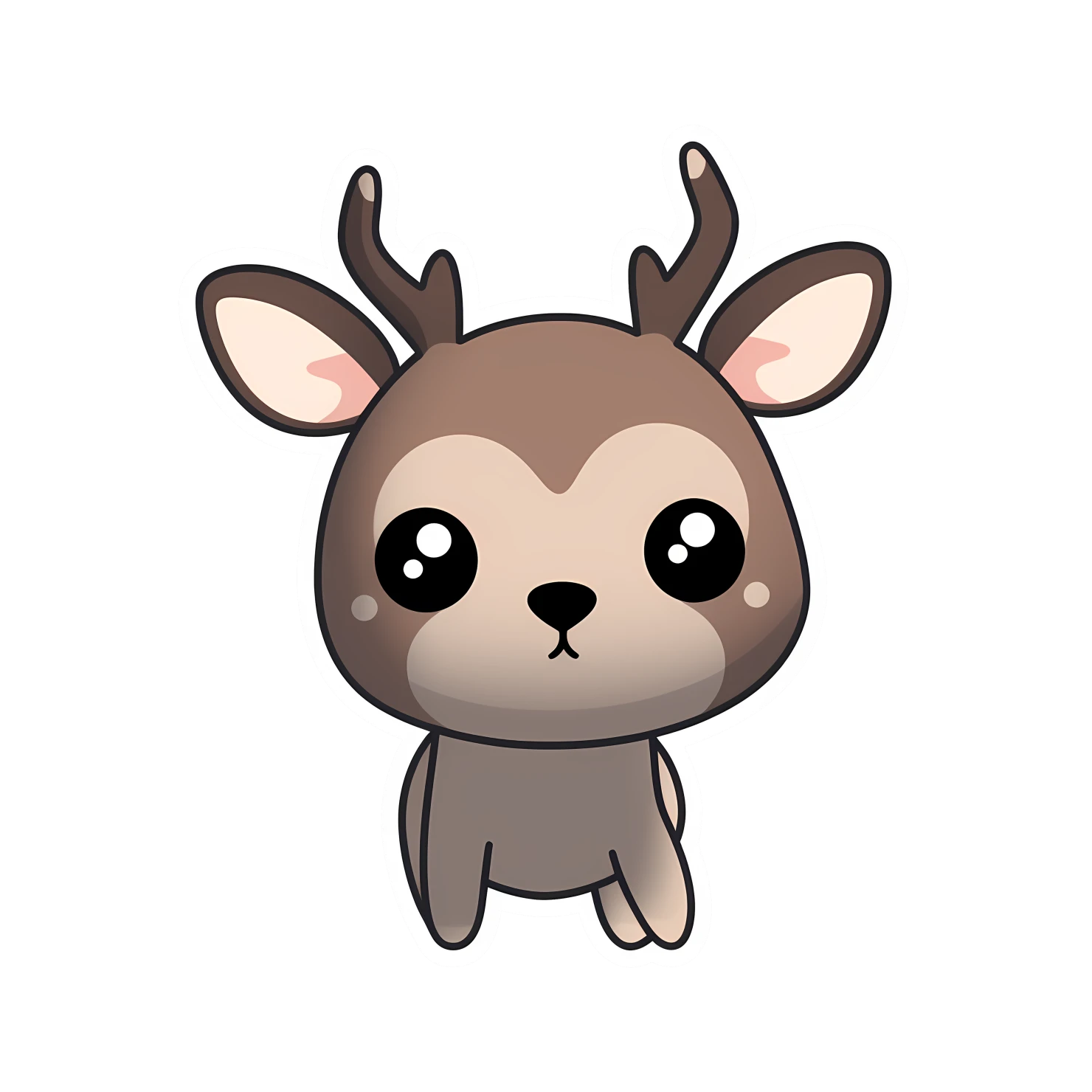 Kawaii deer sticker isolated on transparent background #24620
