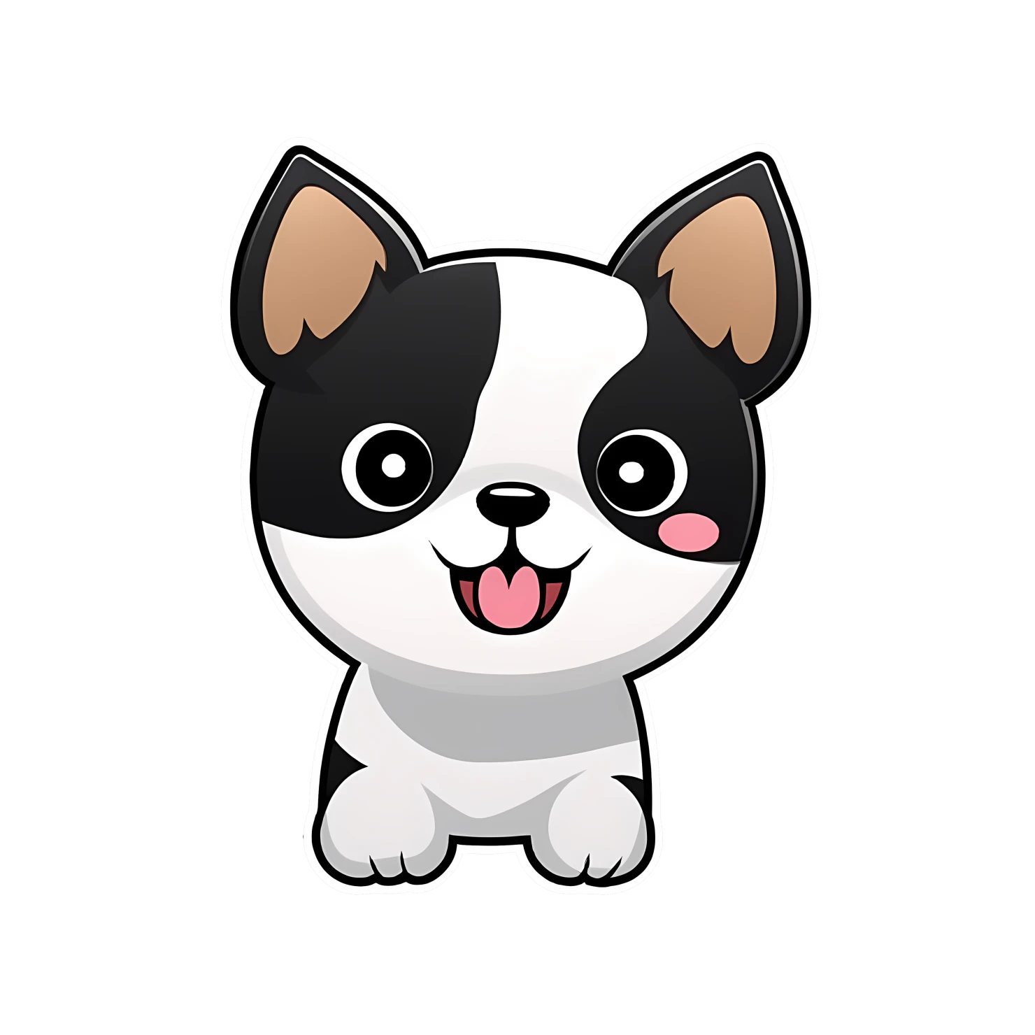 Kawaii dog sticker isolated on transparent background #24624
