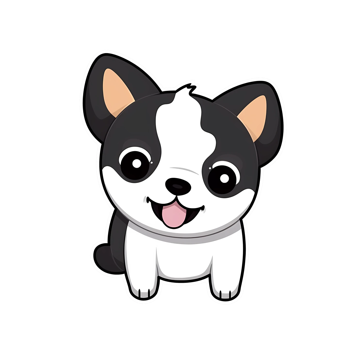 Kawaii dog sticker isolated on transparent background #24625