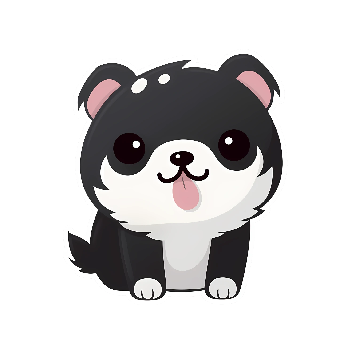 Kawaii dog sticker isolated on transparent background #24632