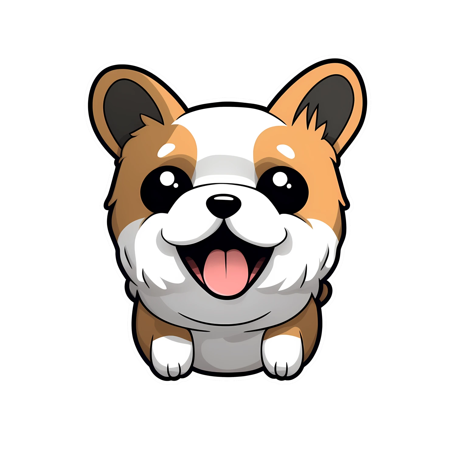 Kawaii dog sticker isolated on transparent background #24634