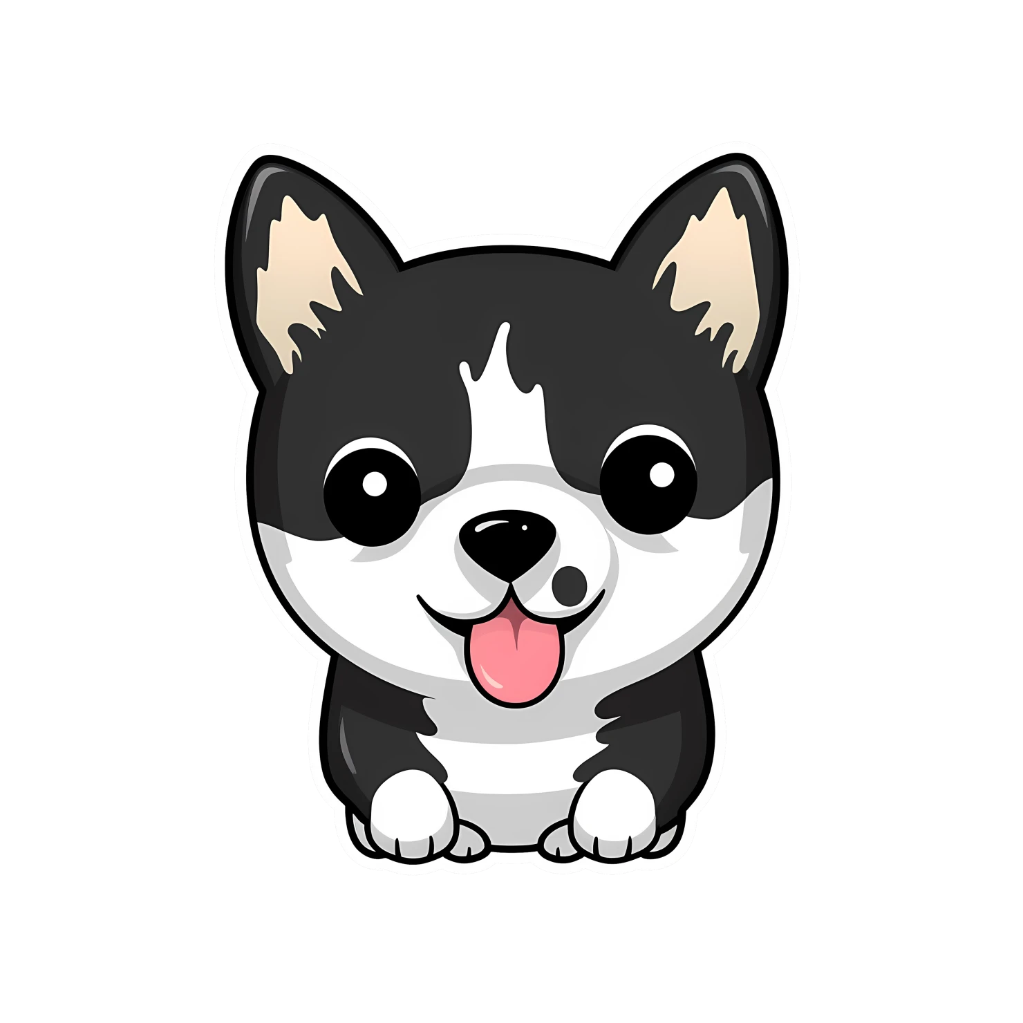 Kawaii dog sticker isolated on transparent background #24637