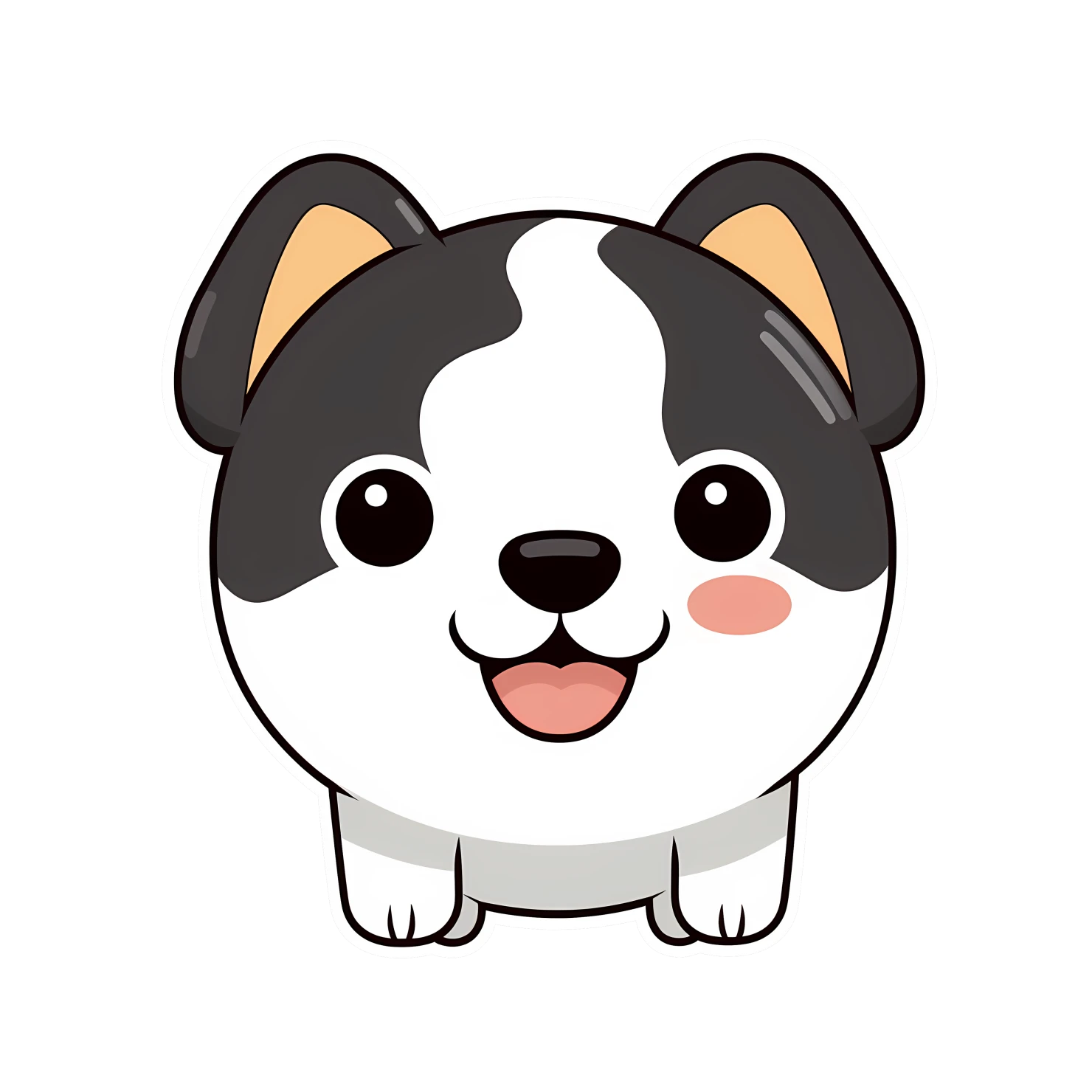 Kawaii dog sticker isolated on transparent background #24638