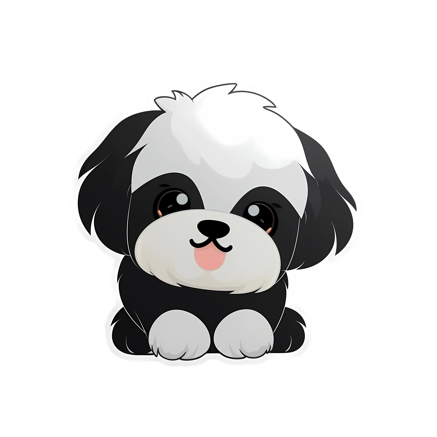 Kawaii dog sticker isolated on transparent background #24640