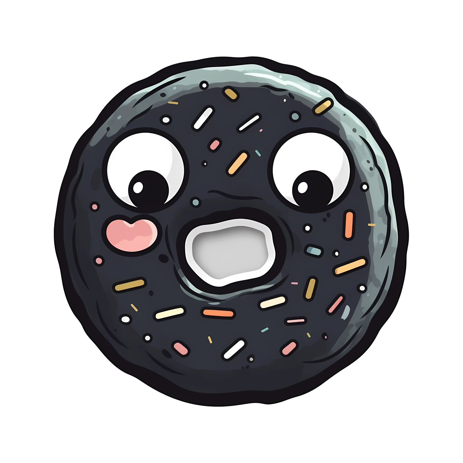 Kawaii donut sticker isolated on transparent background #24656