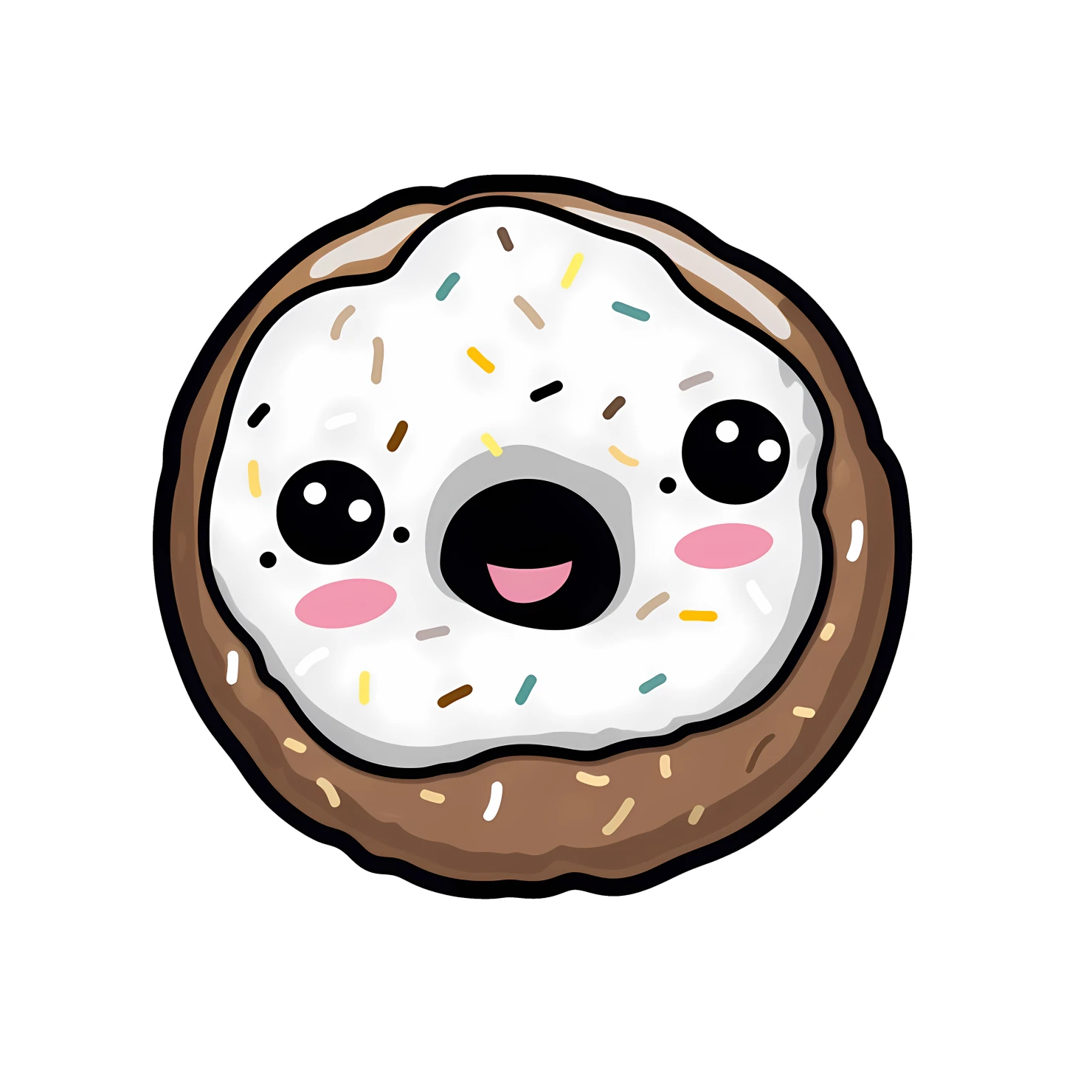 Kawaii donut sticker isolated on transparent background #24658