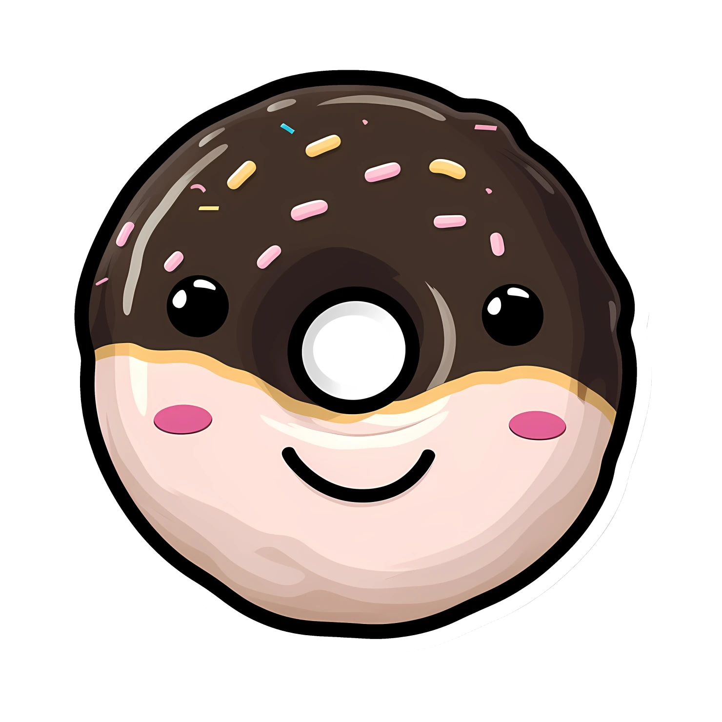 Kawaii donut sticker isolated on transparent background #24659