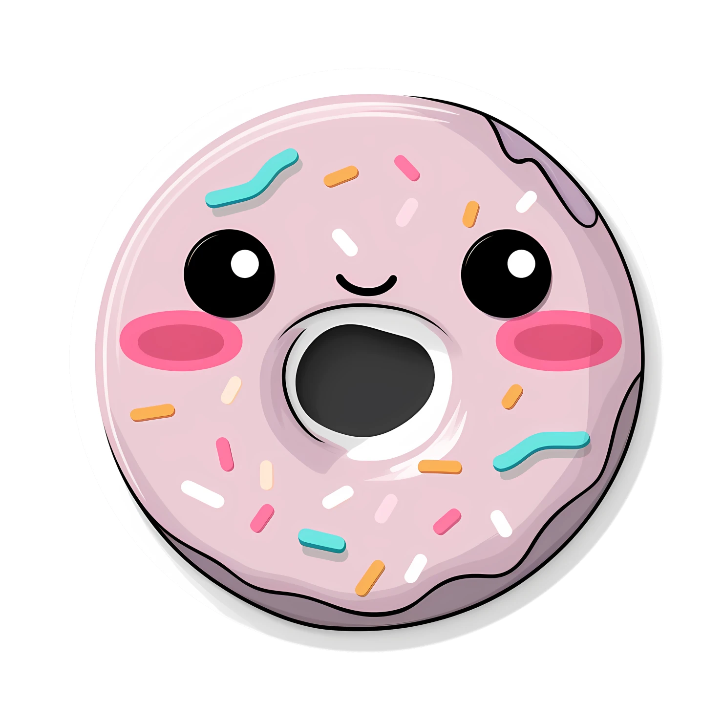 Kawaii donut sticker isolated on transparent background #24661