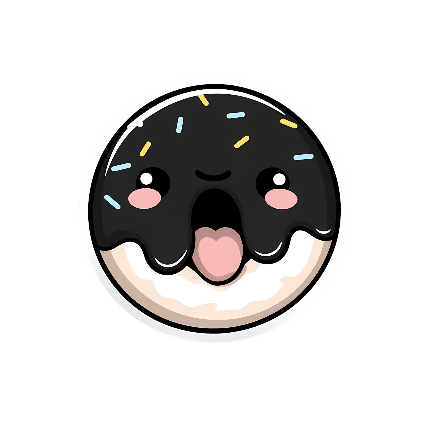 Kawaii donut sticker isolated on transparent background #24662