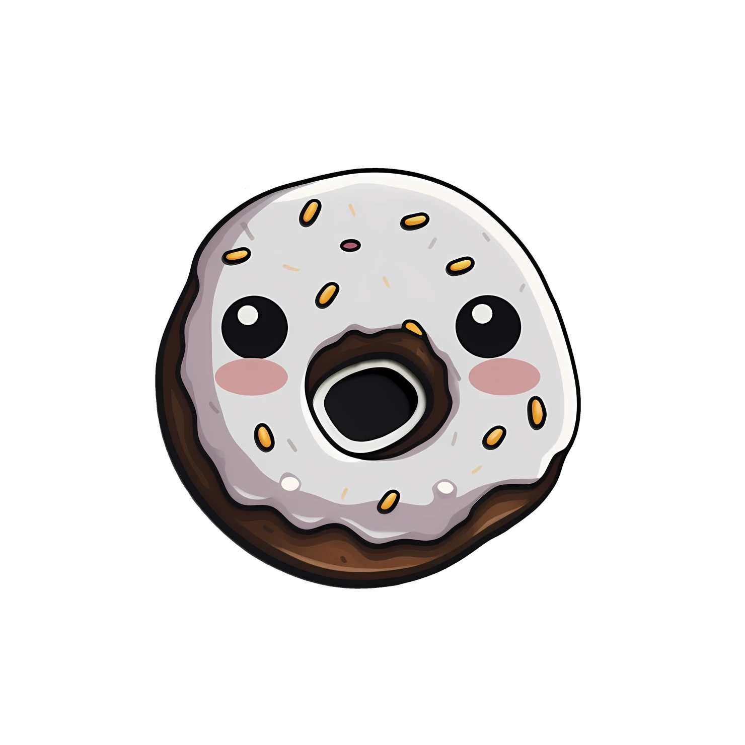 Kawaii donut sticker isolated on transparent background #24663