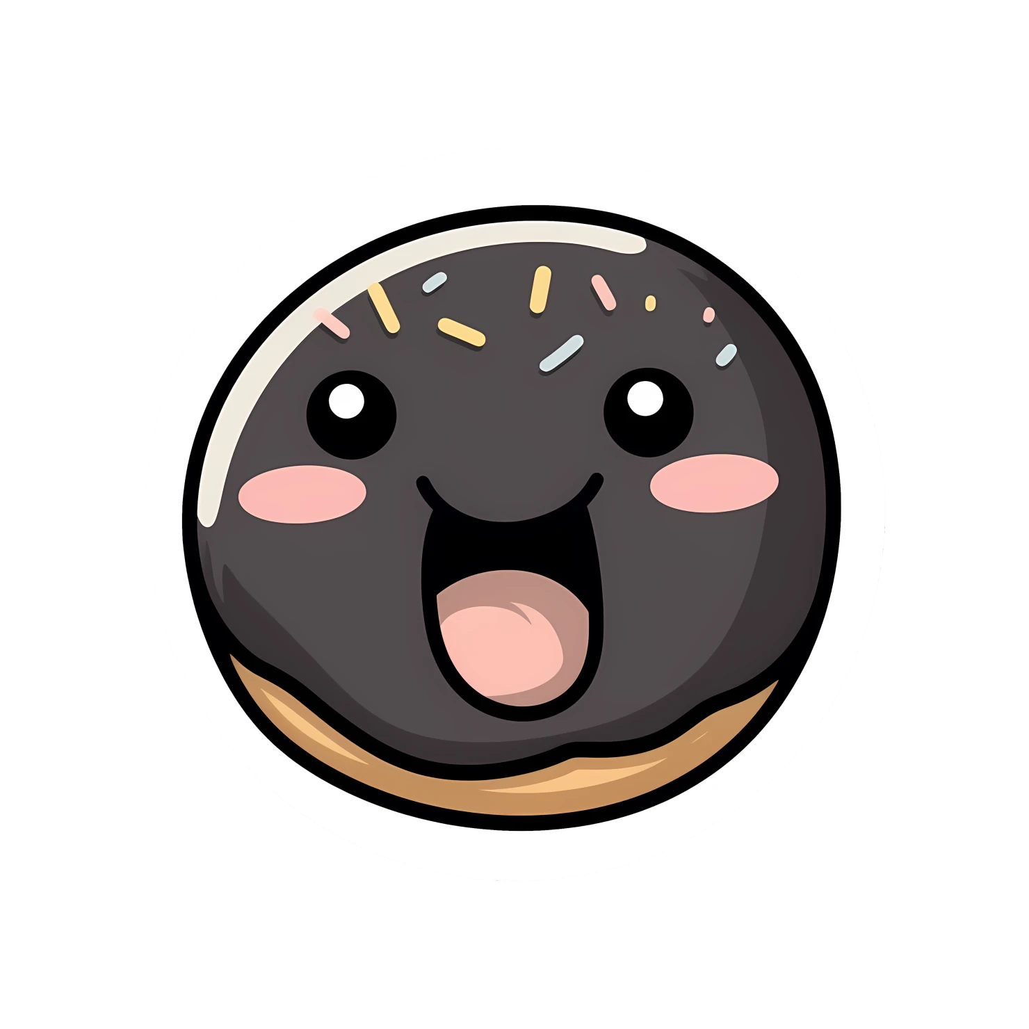 Kawaii donut sticker isolated on transparent background #24667