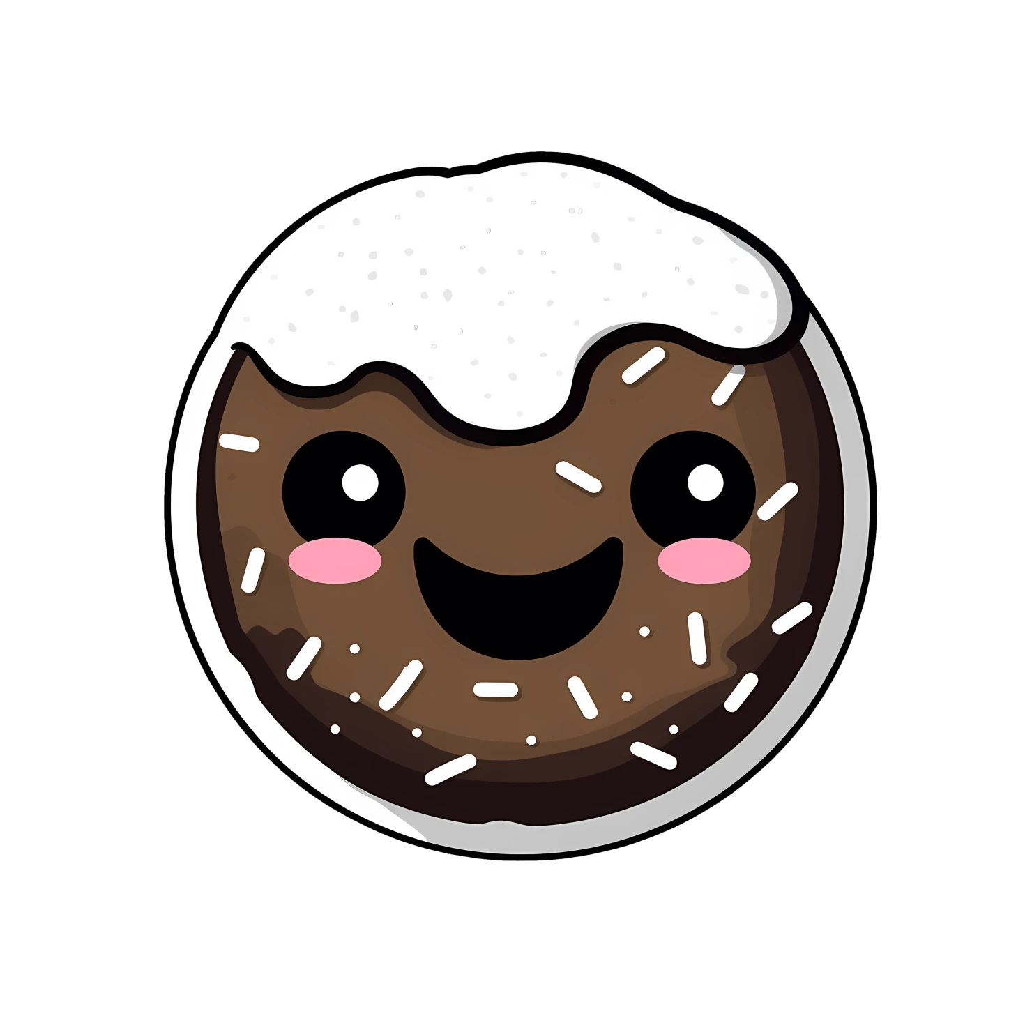 Kawaii donut sticker isolated on transparent background #24668