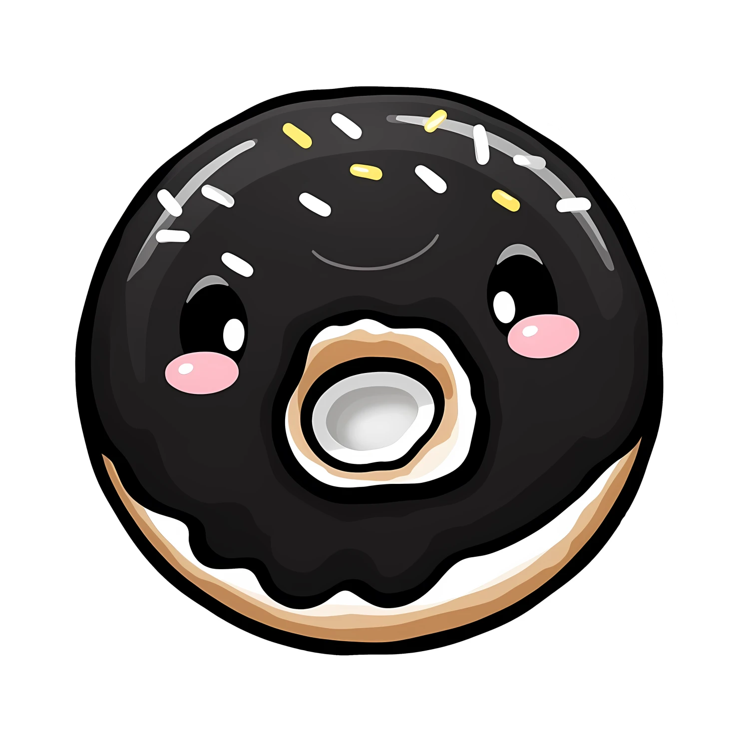 Kawaii donut sticker isolated on transparent background #24669