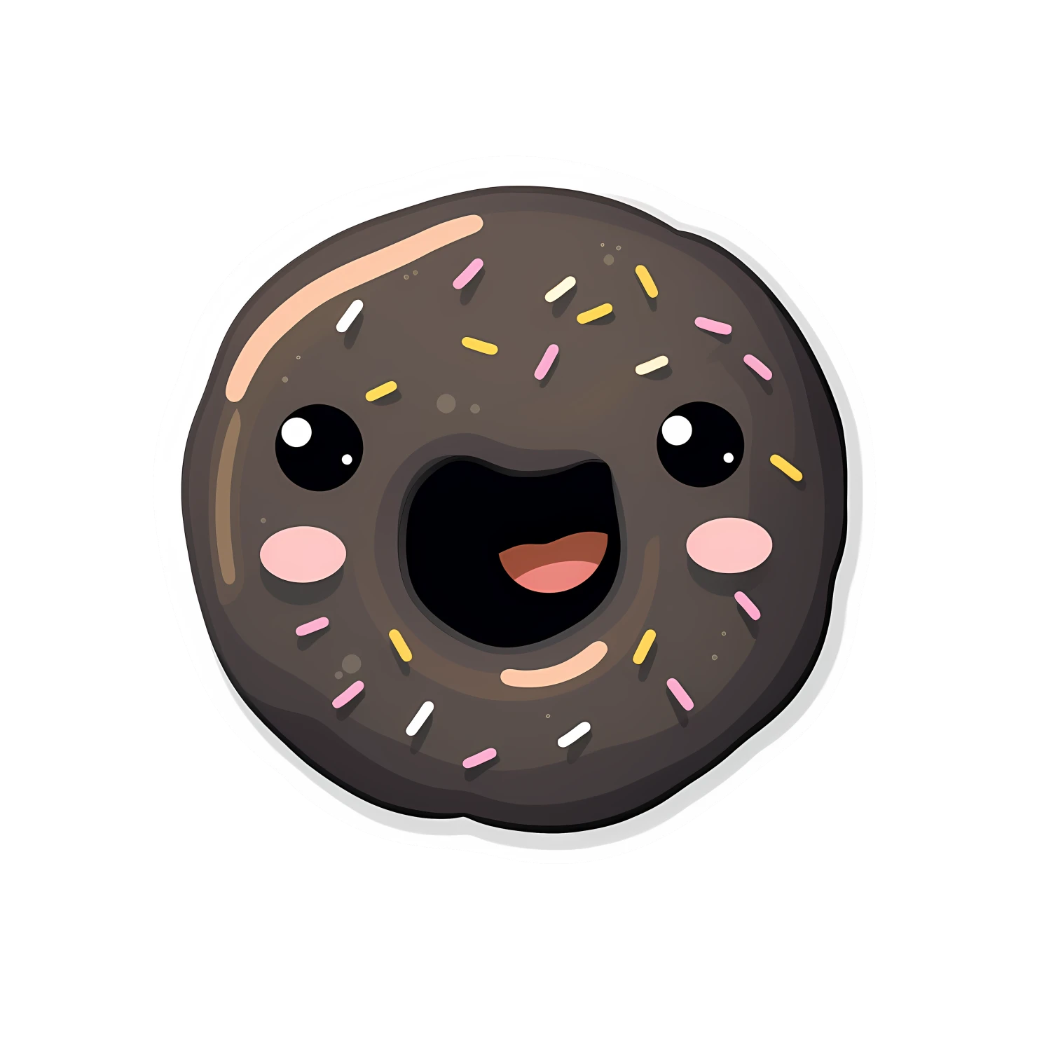 Kawaii donut sticker isolated on transparent background #24670