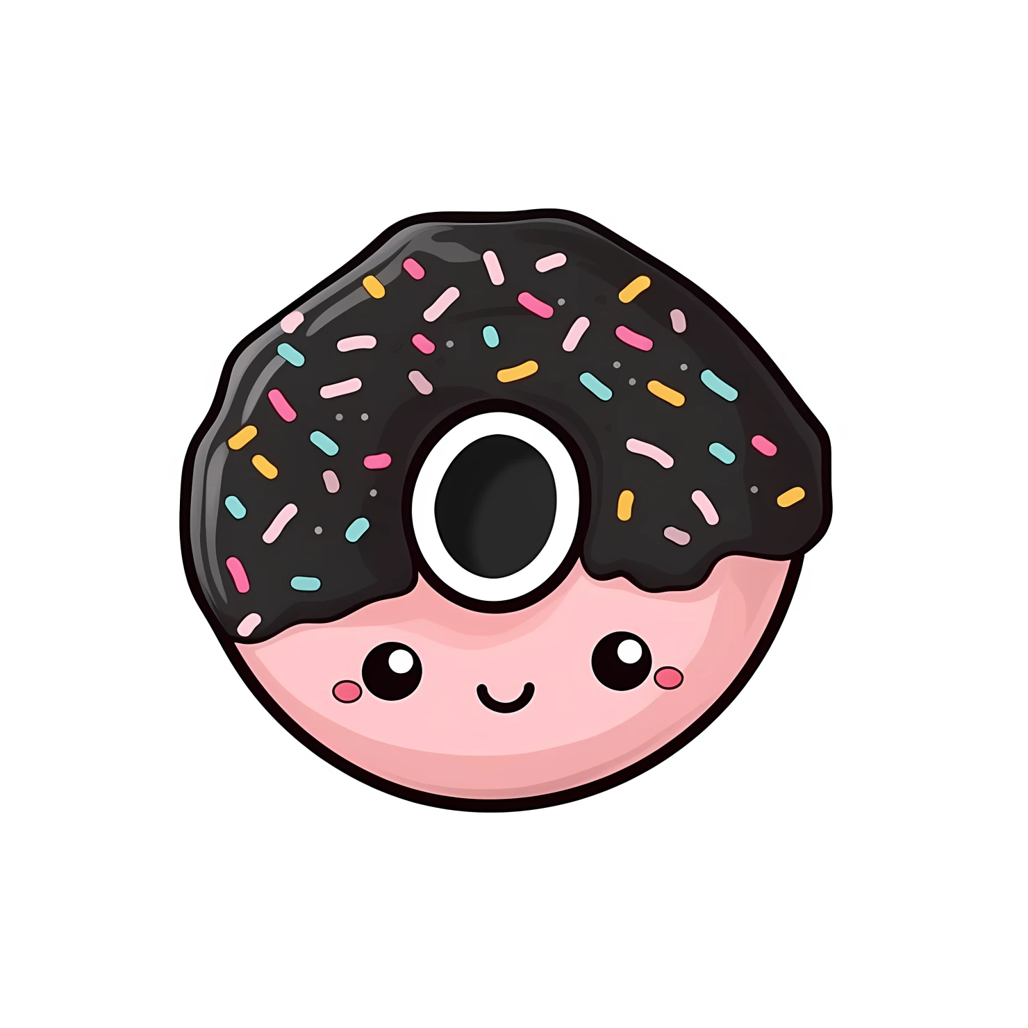 Kawaii donut sticker isolated on transparent background #24671
