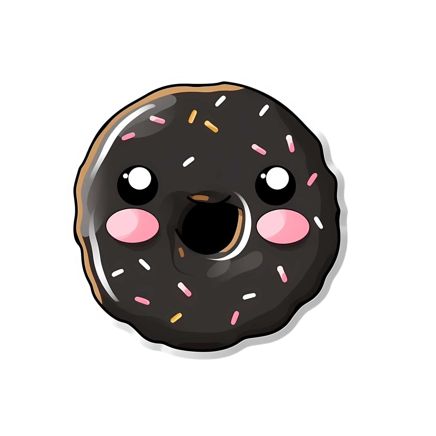 Kawaii donut sticker isolated on transparent background #24673