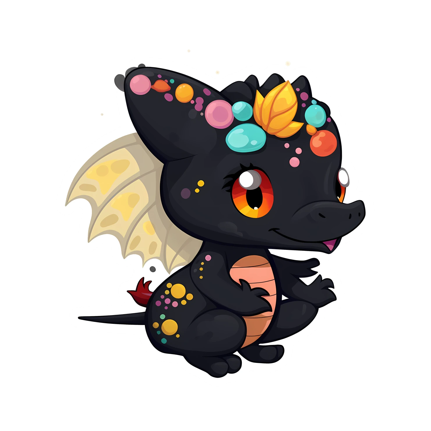 Kawaii dragon sticker isolated on transparent background #24676