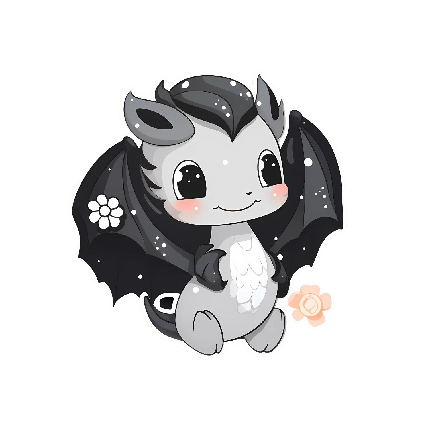 Kawaii dragon sticker isolated on transparent background #24679