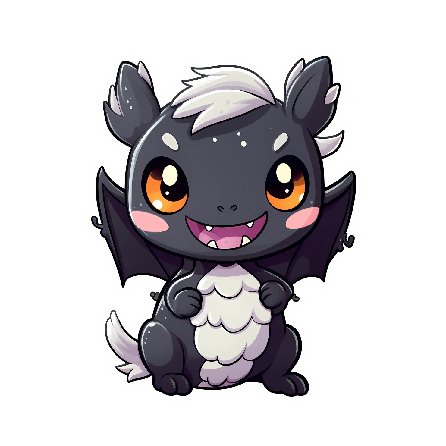 Kawaii dragon sticker isolated on transparent background #24680