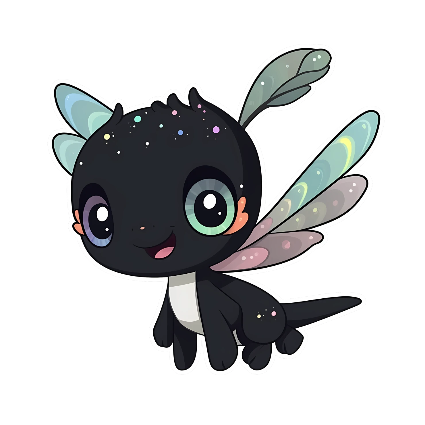 Kawaii dragon sticker isolated on transparent background #24694