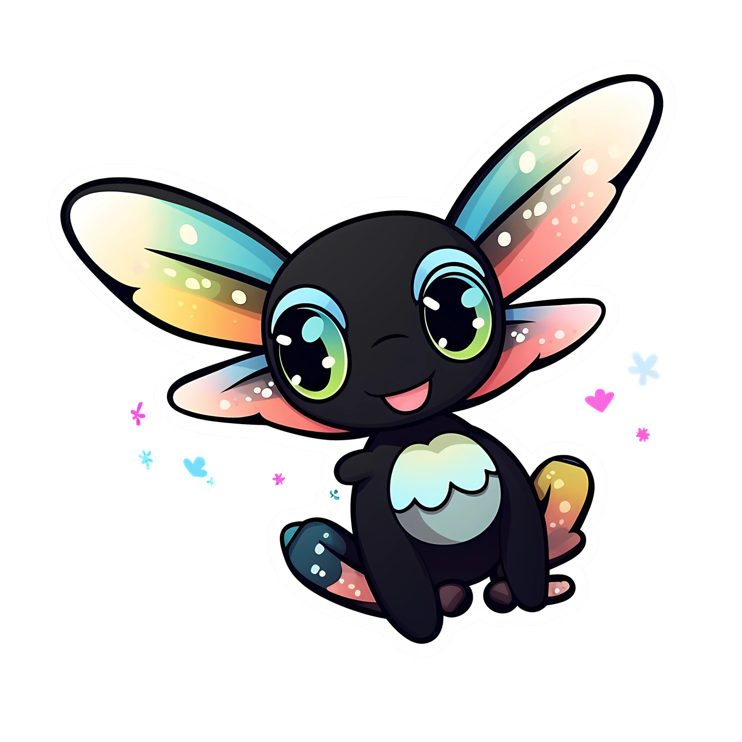 Kawaii dragon sticker isolated on transparent background #24697