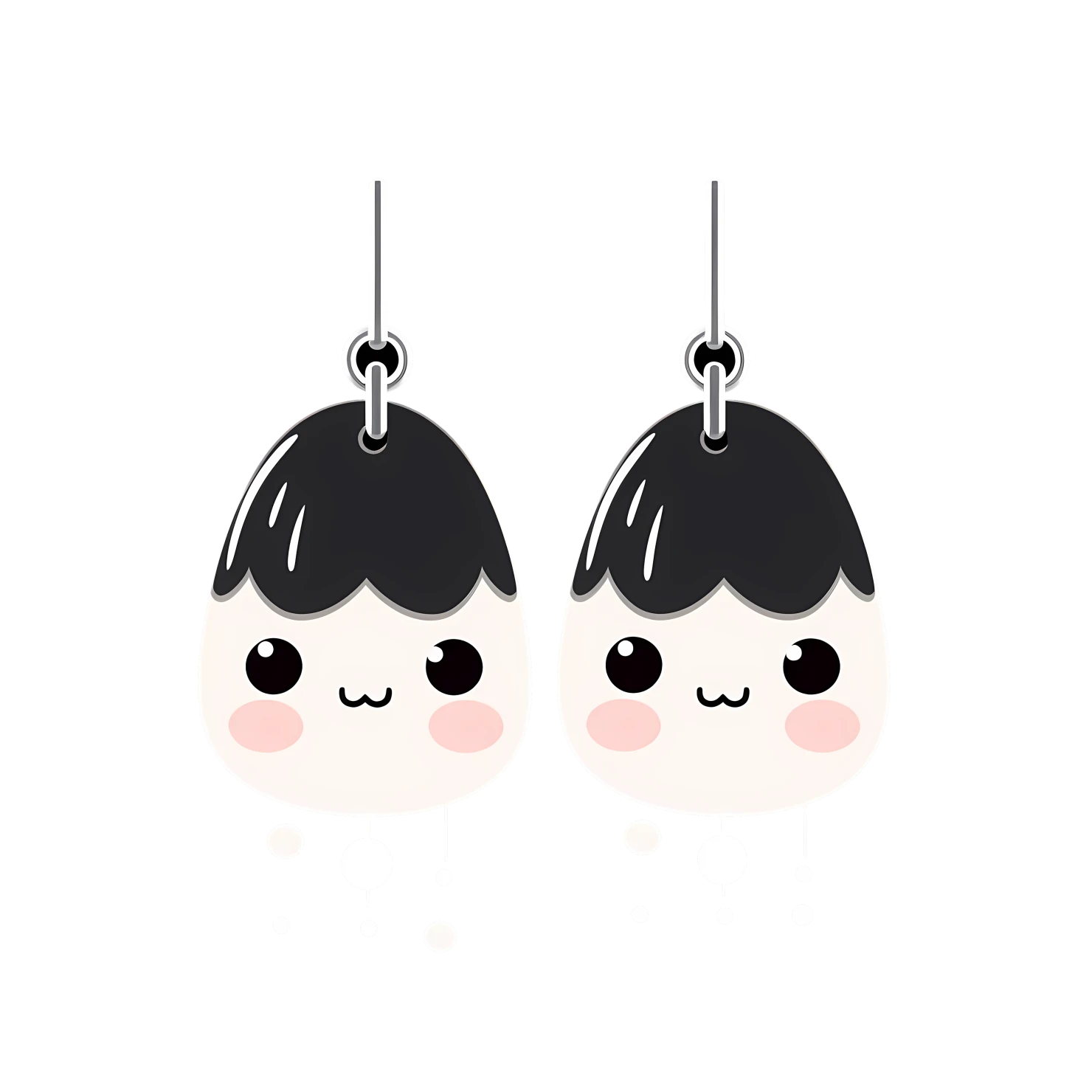 Kawaii earring sticker isolated on transparent background #24725