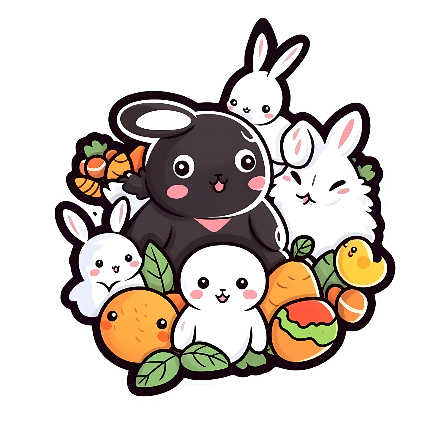 Kawaii Easter sticker isolated on transparent background #24726