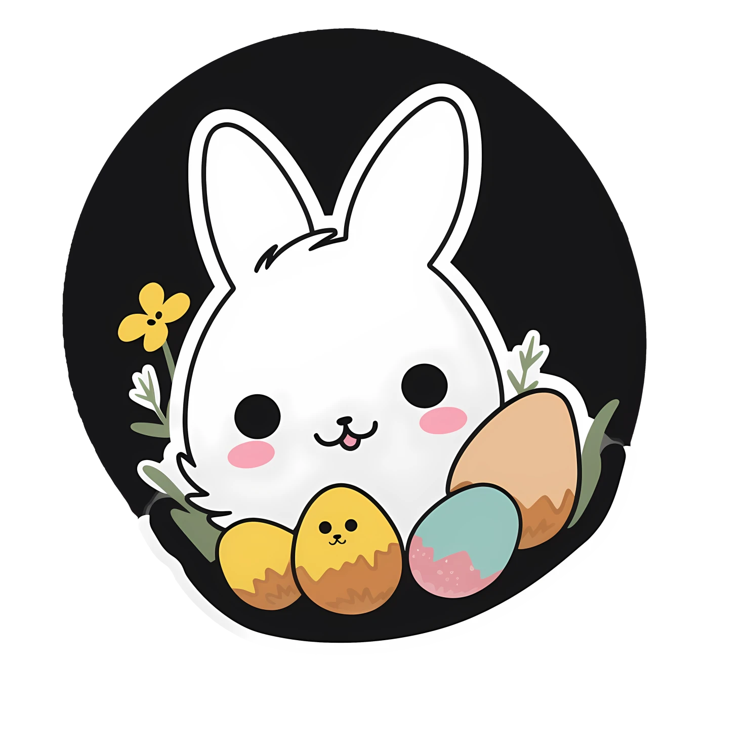 Kawaii Easter sticker isolated on transparent background #24728