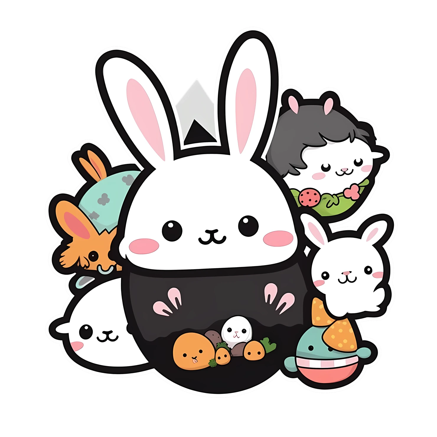 Kawaii Easter sticker isolated on transparent background #24729