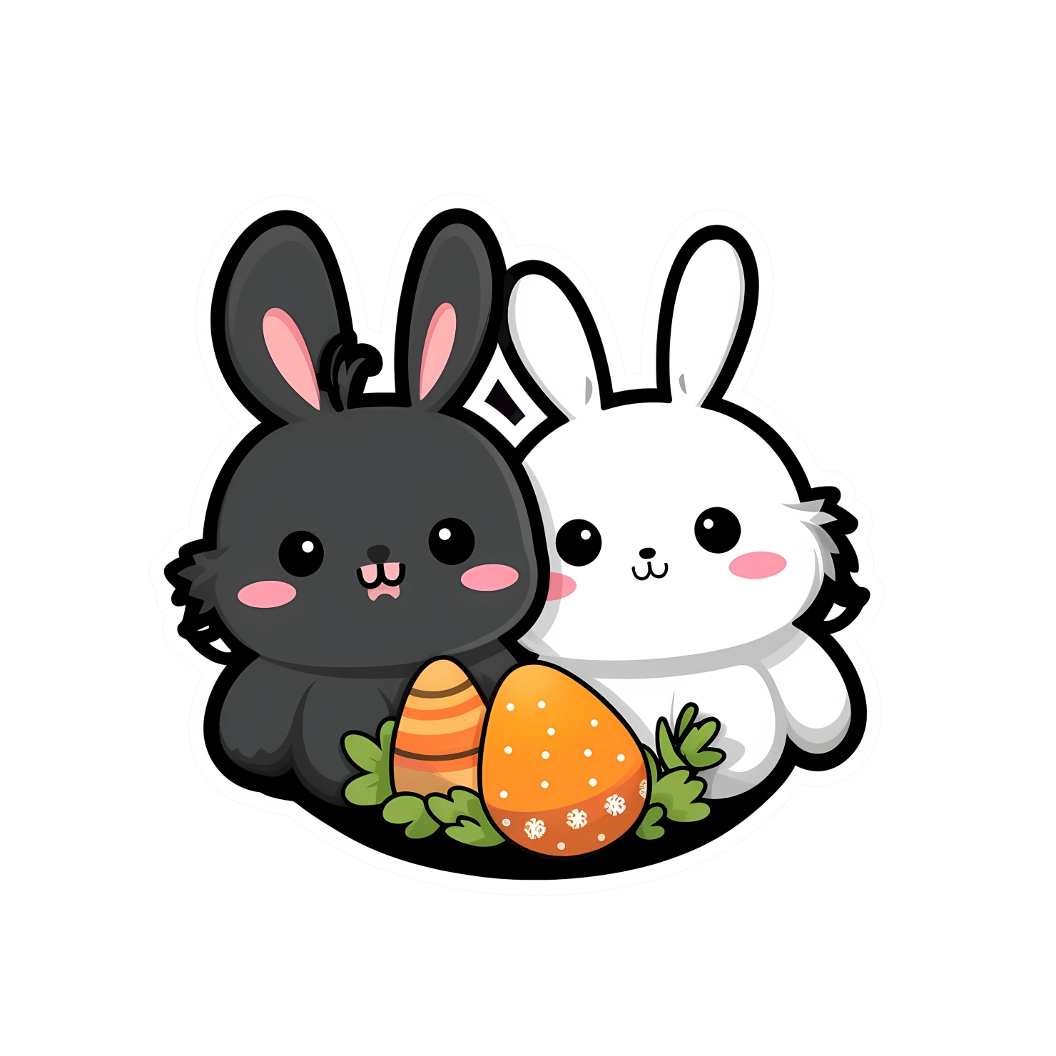 Kawaii Easter sticker isolated on transparent background #24731