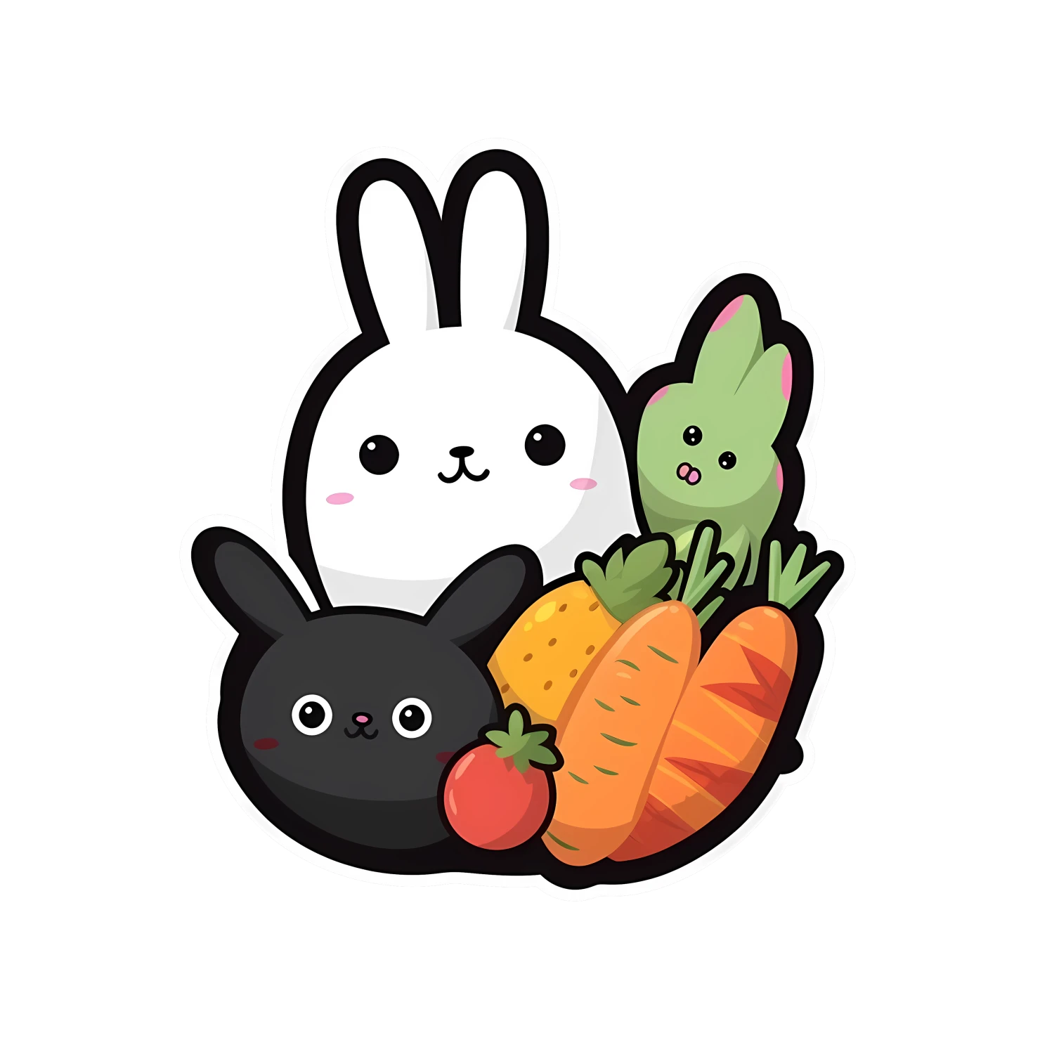 Kawaii Easter sticker isolated on transparent background #24734