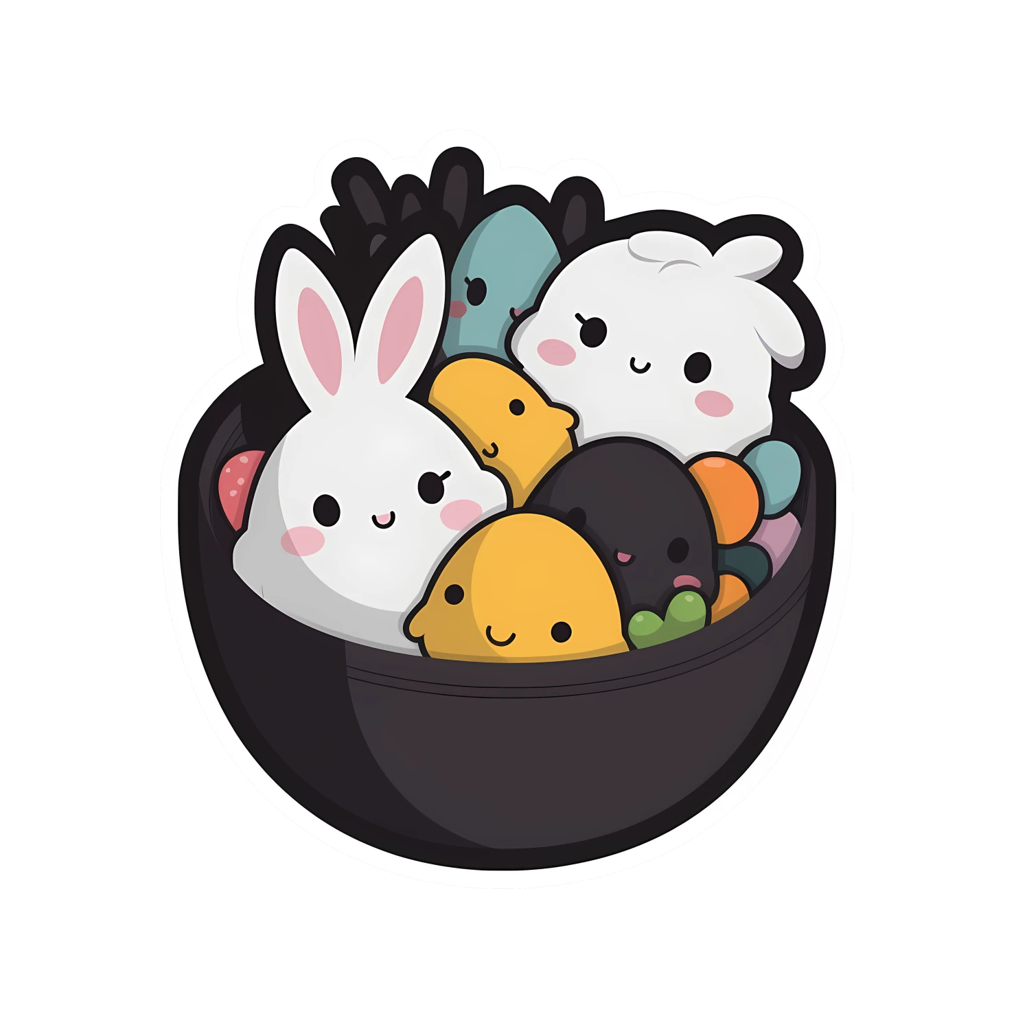 Kawaii Easter sticker isolated on transparent background #24735