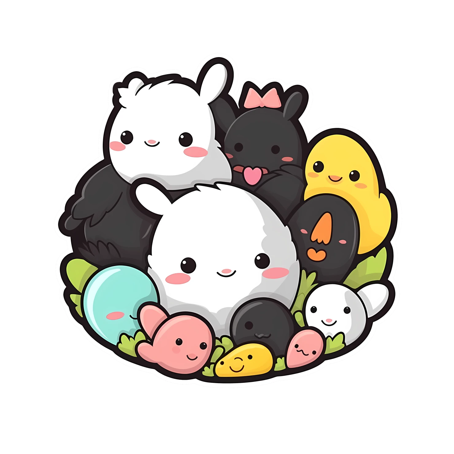 Kawaii Easter sticker isolated on transparent background #24736