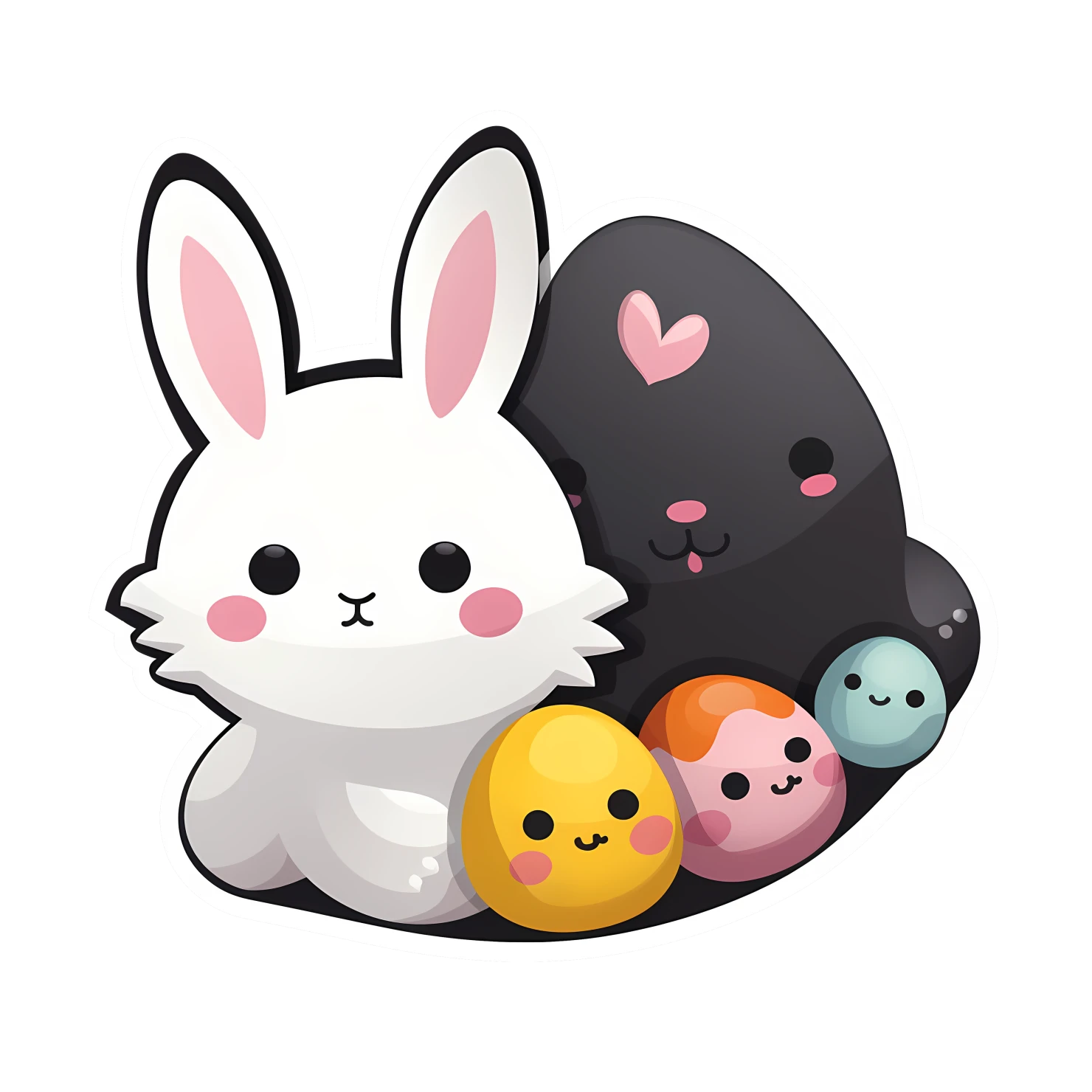 Kawaii Easter sticker isolated on transparent background #24737