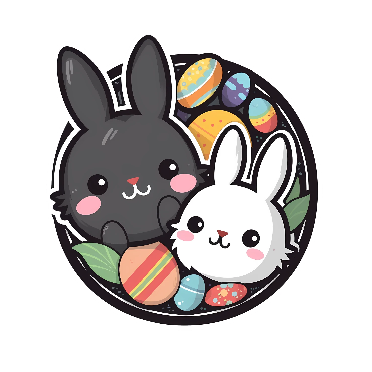Kawaii Easter sticker isolated on transparent background #24738