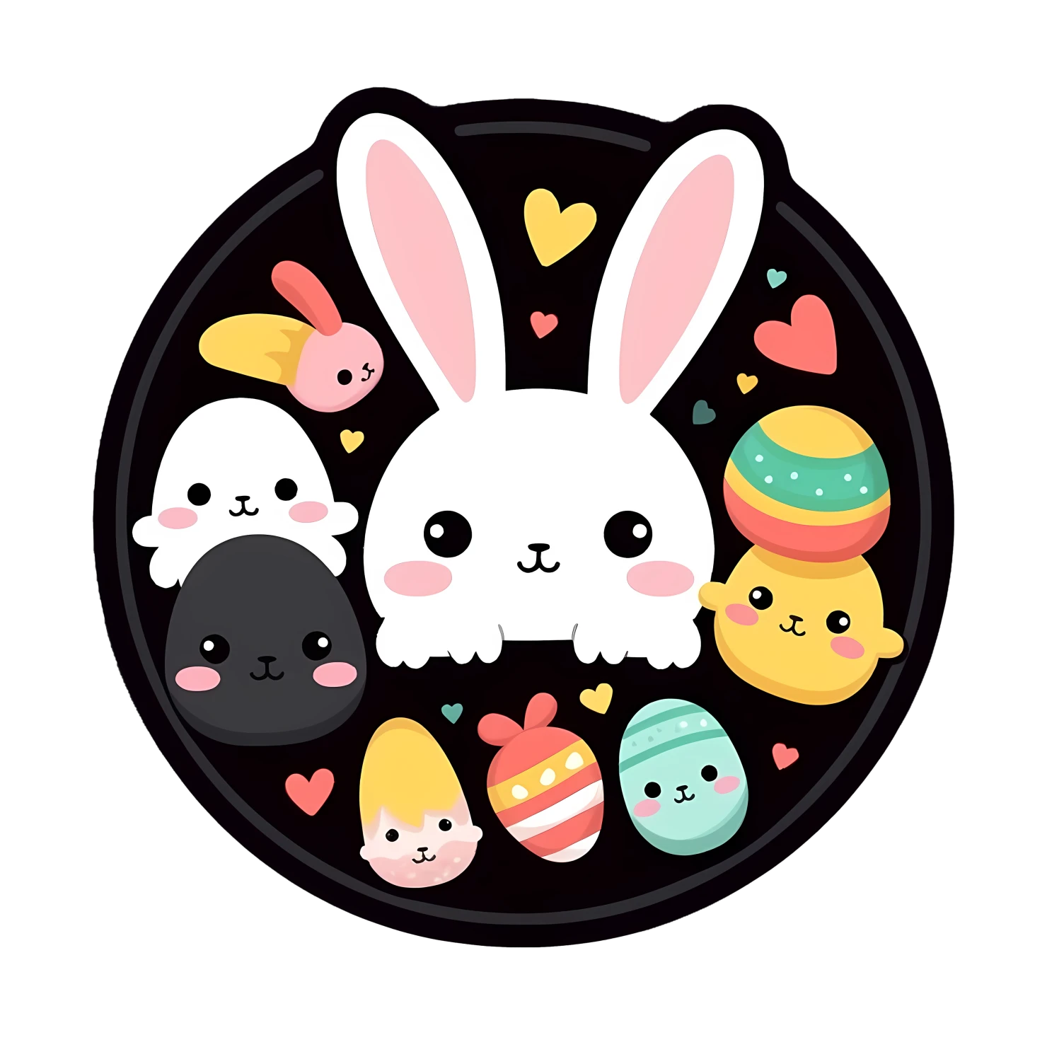 Kawaii Easter sticker isolated on transparent background #24739